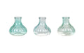 CHALET Deko Flaschen Stripes 3er Set Grösse: 20.5x7cm, Glas, Blau