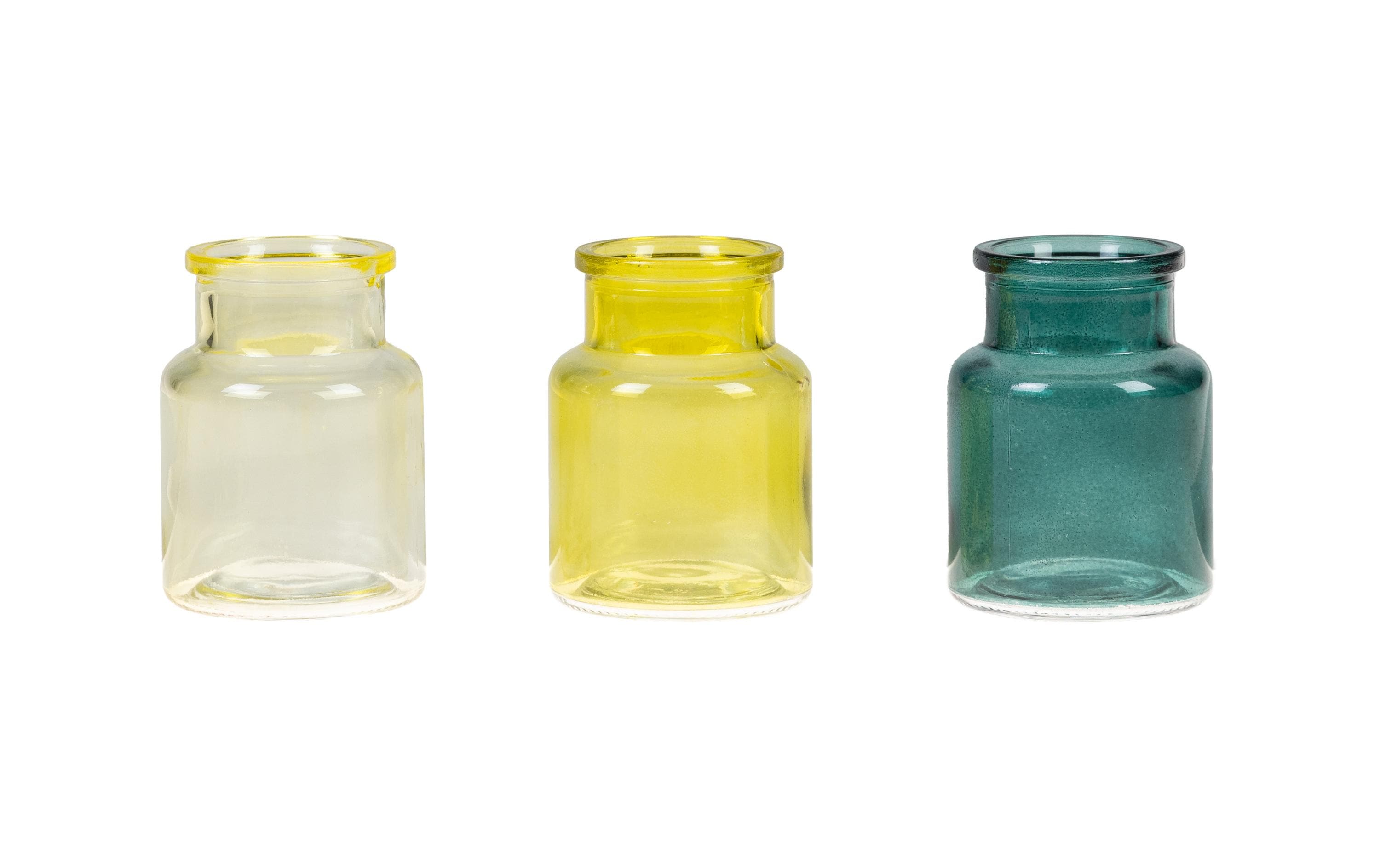 CHALET Deko Flaschen S 3er Set Grösse: 17.5x5.5x7.5, Glas, Grün