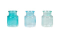 CHALET Deko Flaschen S 3er Set Grösse: 17.5x5.5x7.5, Glas, Blau