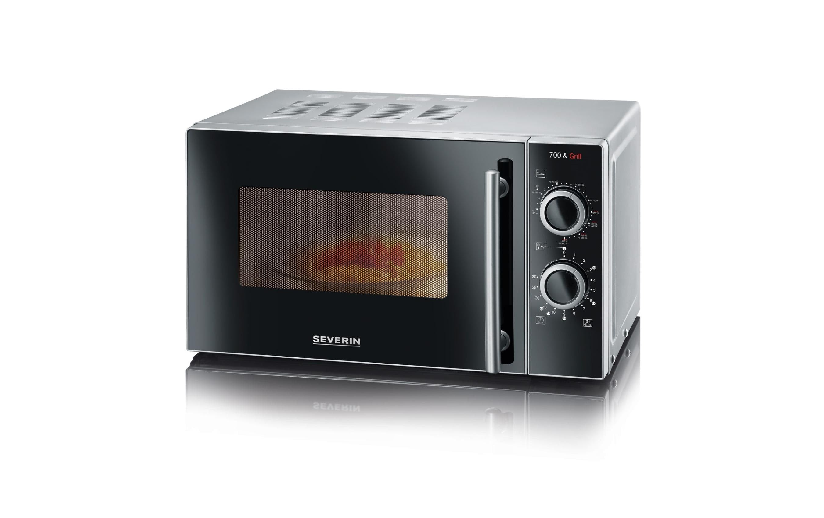Severin Mikrowelle mit Grill MW7771 20l, MW700W,G900W, silber