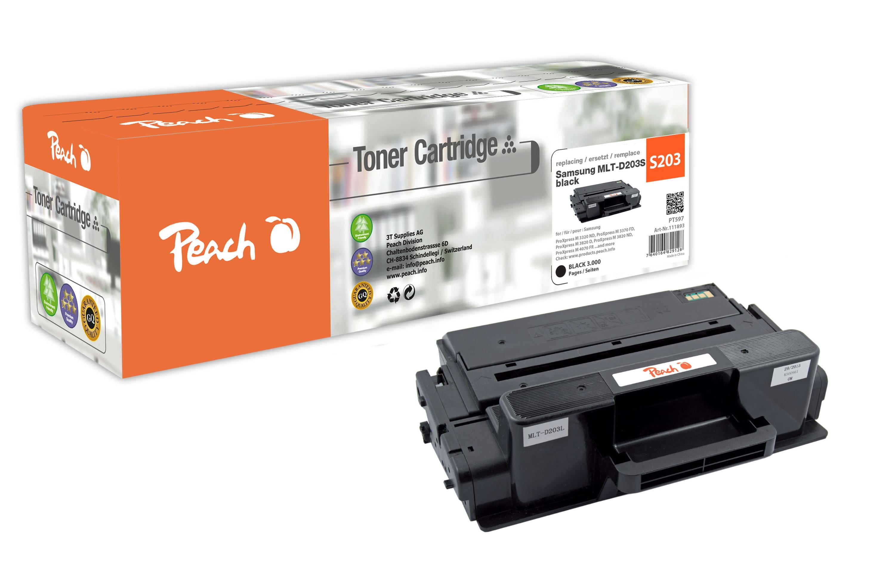 Peach Toner Samsung MLT-D203S Black, 3000 Seiten