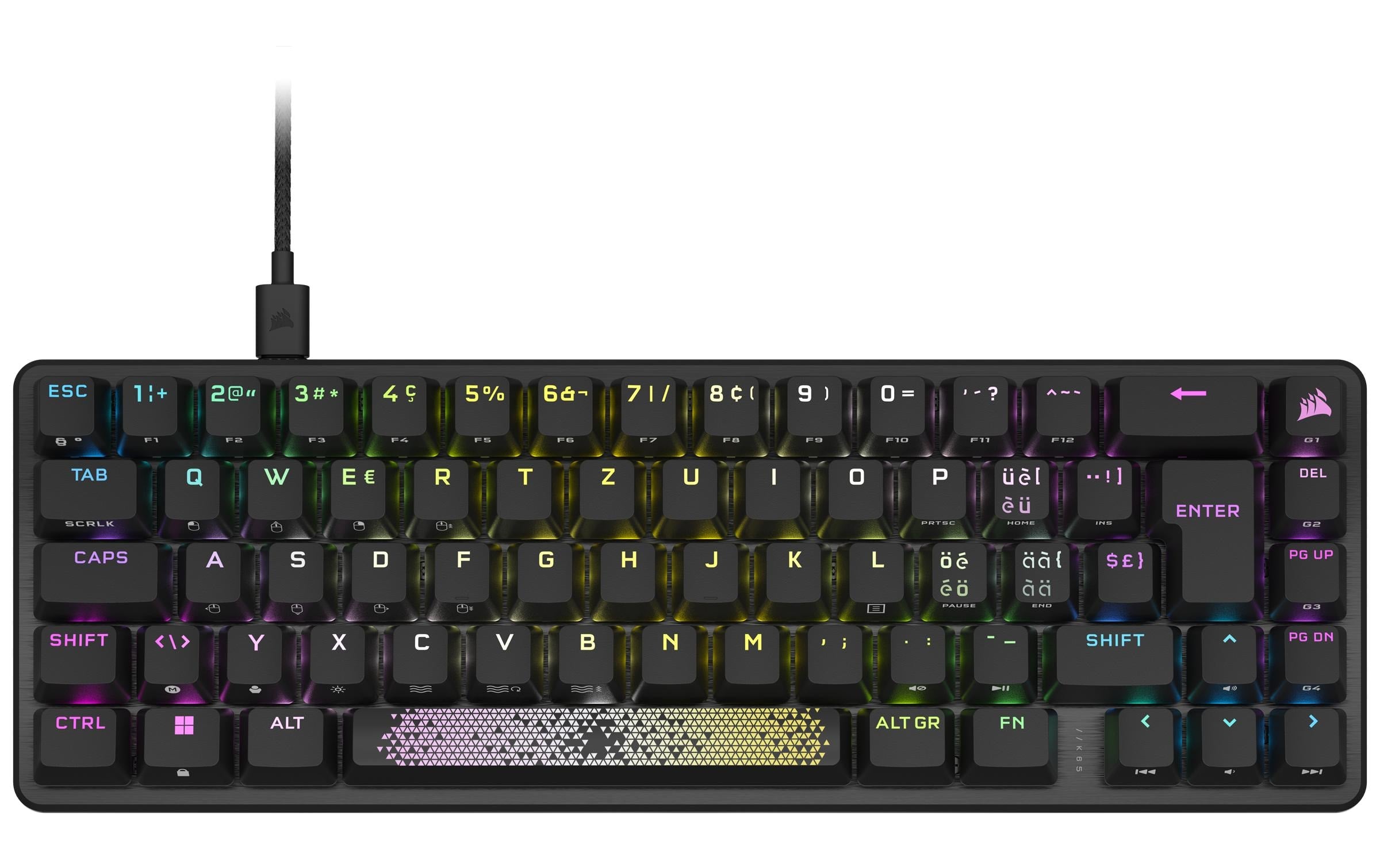 Corsair K65 RGB PRO MINI, OPX USB-A, mechanisch, RGB Backlighting