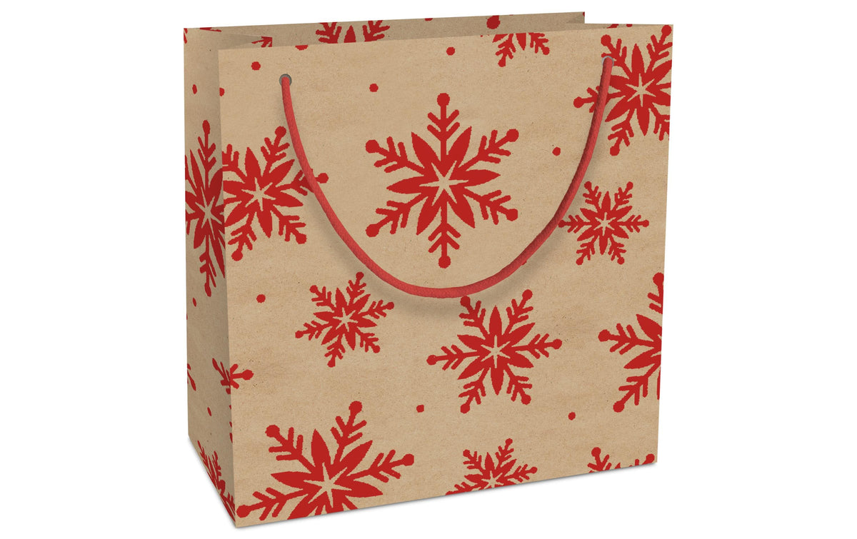 B+C Geschenktasche Recycling Kristalle rot, 20x21x8cm