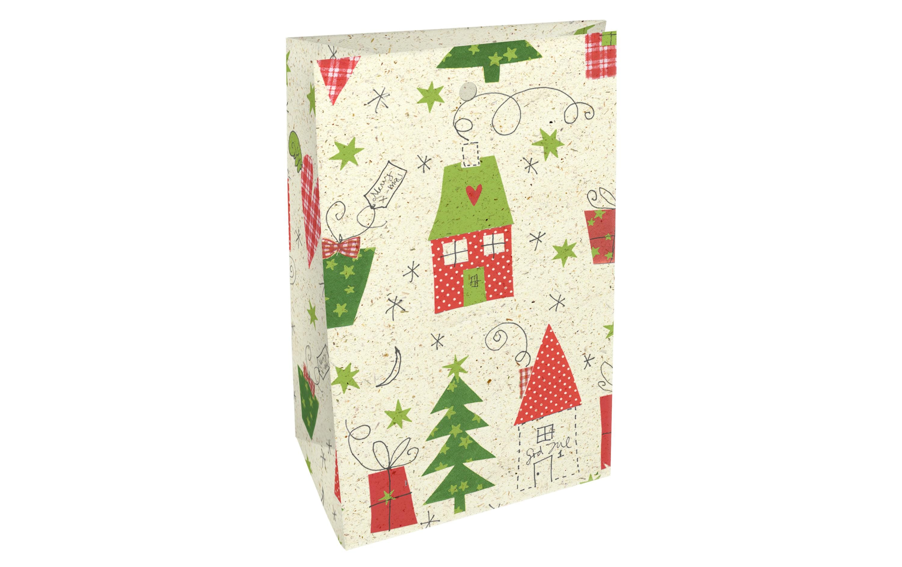 B+C Geschenktüte Grasp. Bullerbü rot-grün, 9x14.5x6cm 4er Set