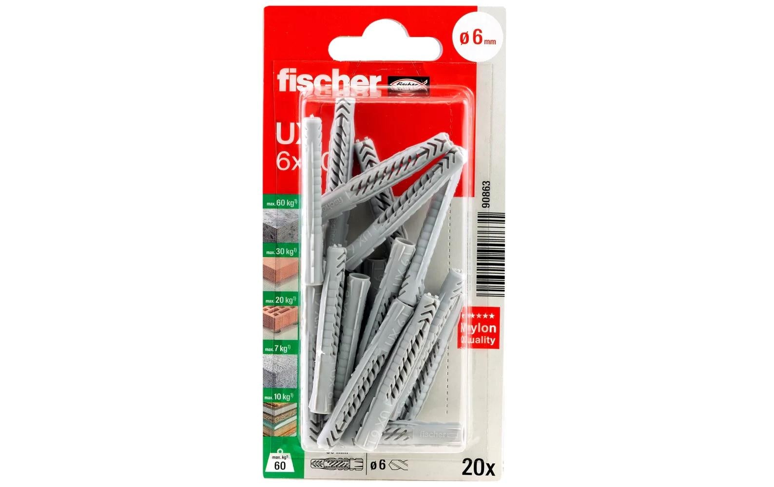 Fischer  90863 Unidübel UX 6X50 NV 20 Stück