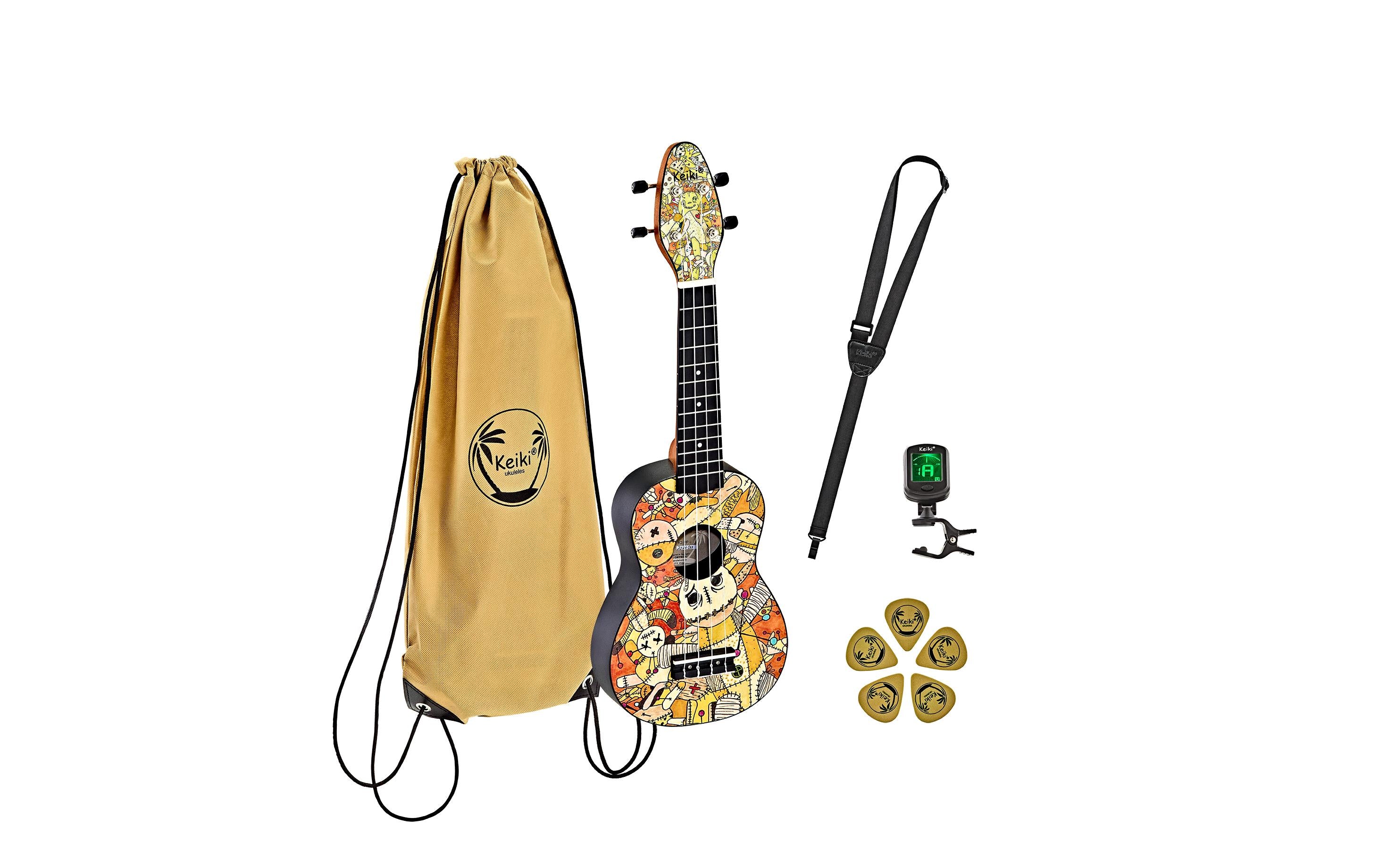 Ortega Guitars Keiki K2-VP Sopranukulelenset, Voodoo Puppet