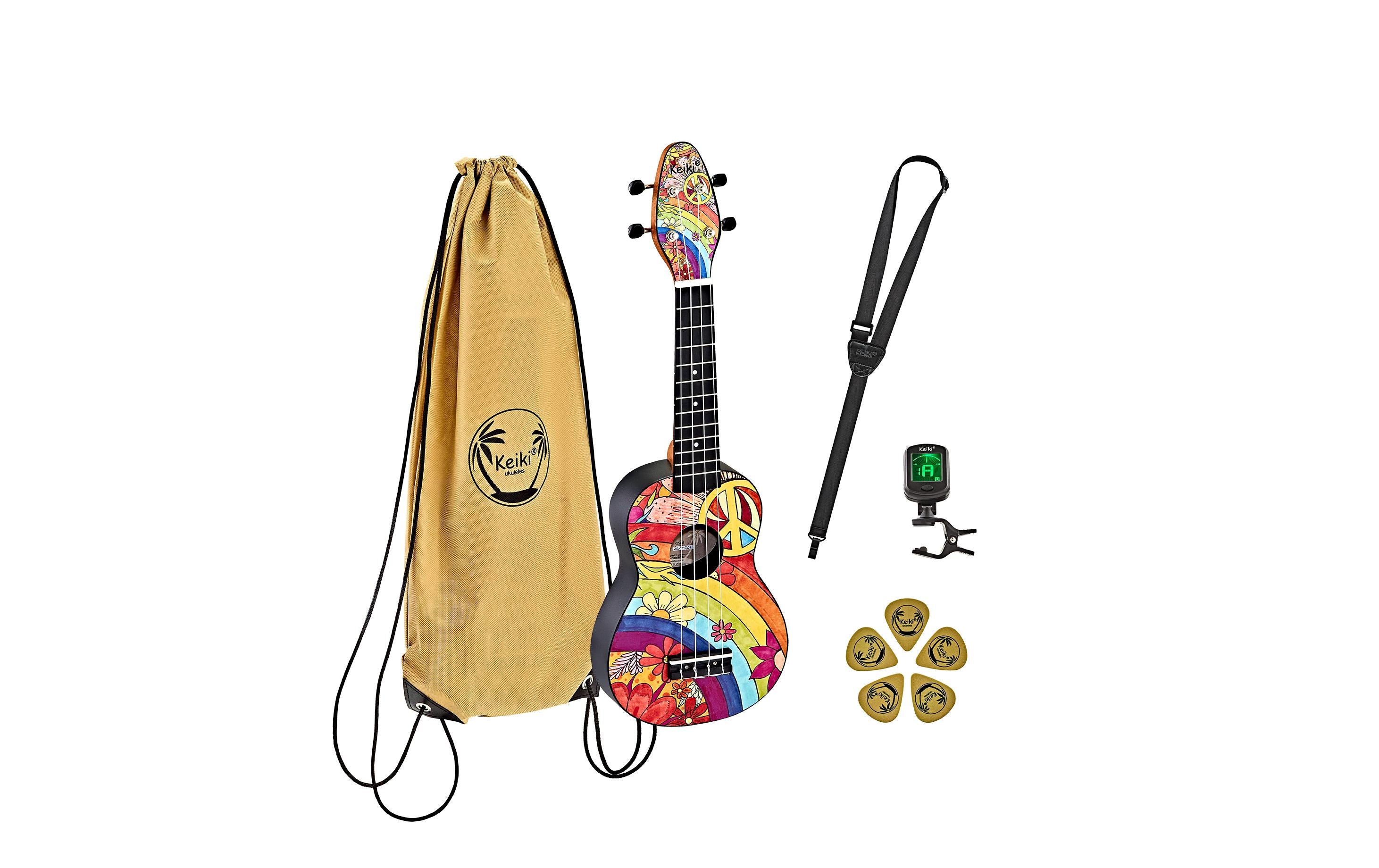 Ortega Guitars Keiki K2-68 Sopranukulelenset, Peace '68