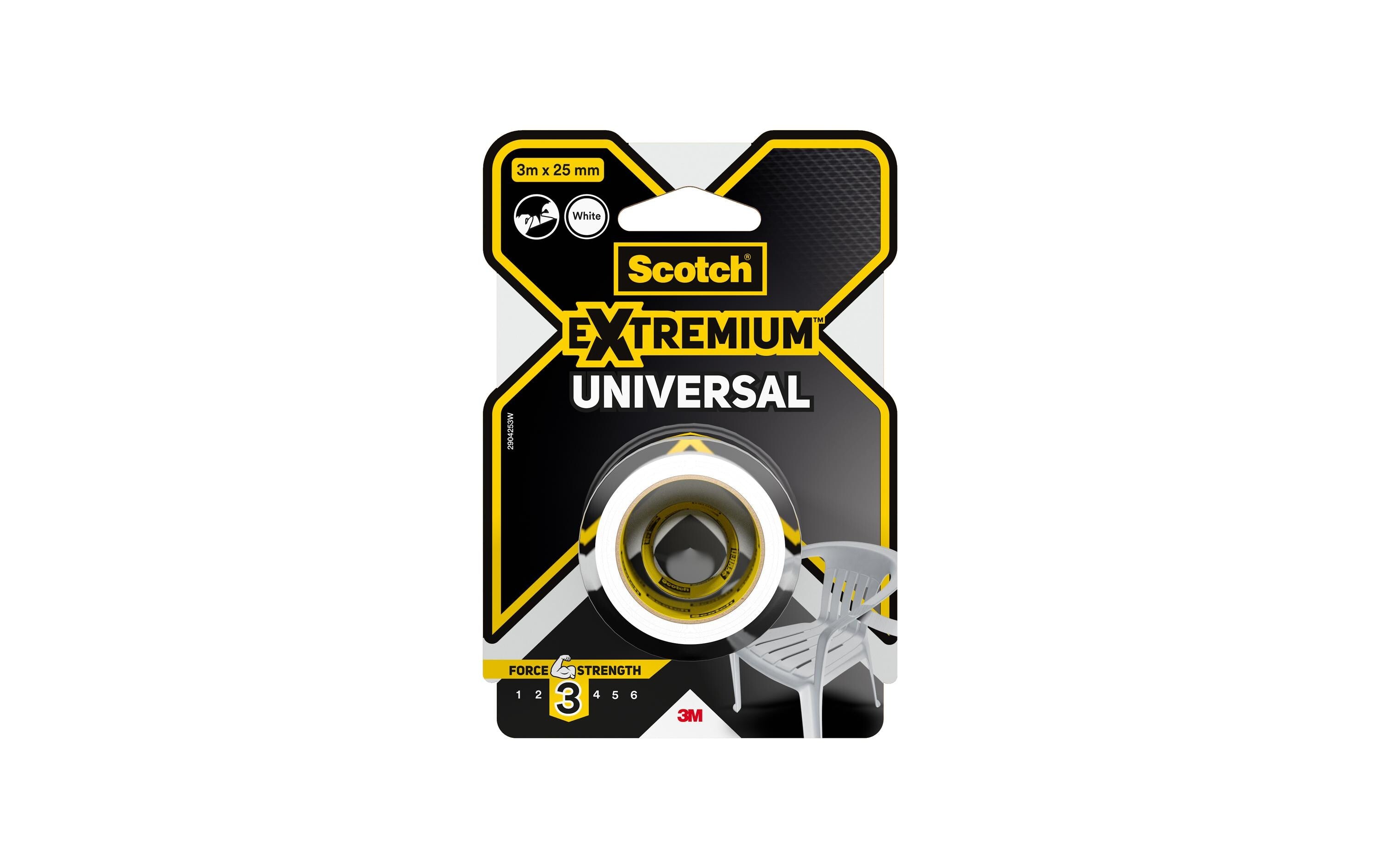 Scotch Extremium Universal Klebeband weiss, 3m x 25mm