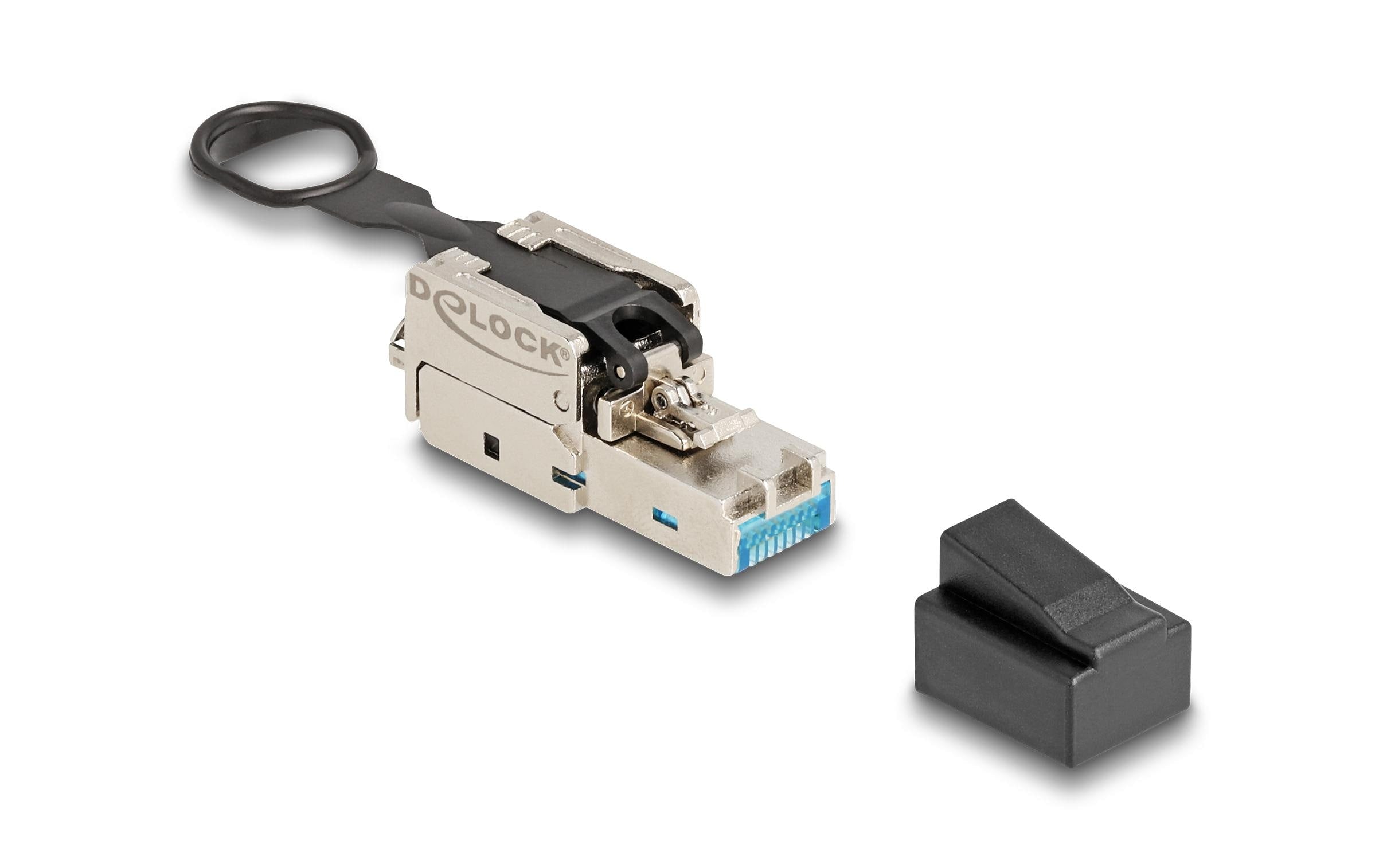 Delock RJ45 Stecker Feldkonfektionierbar Cat. 6A, Push&Pull lasche, werkzeugfrei