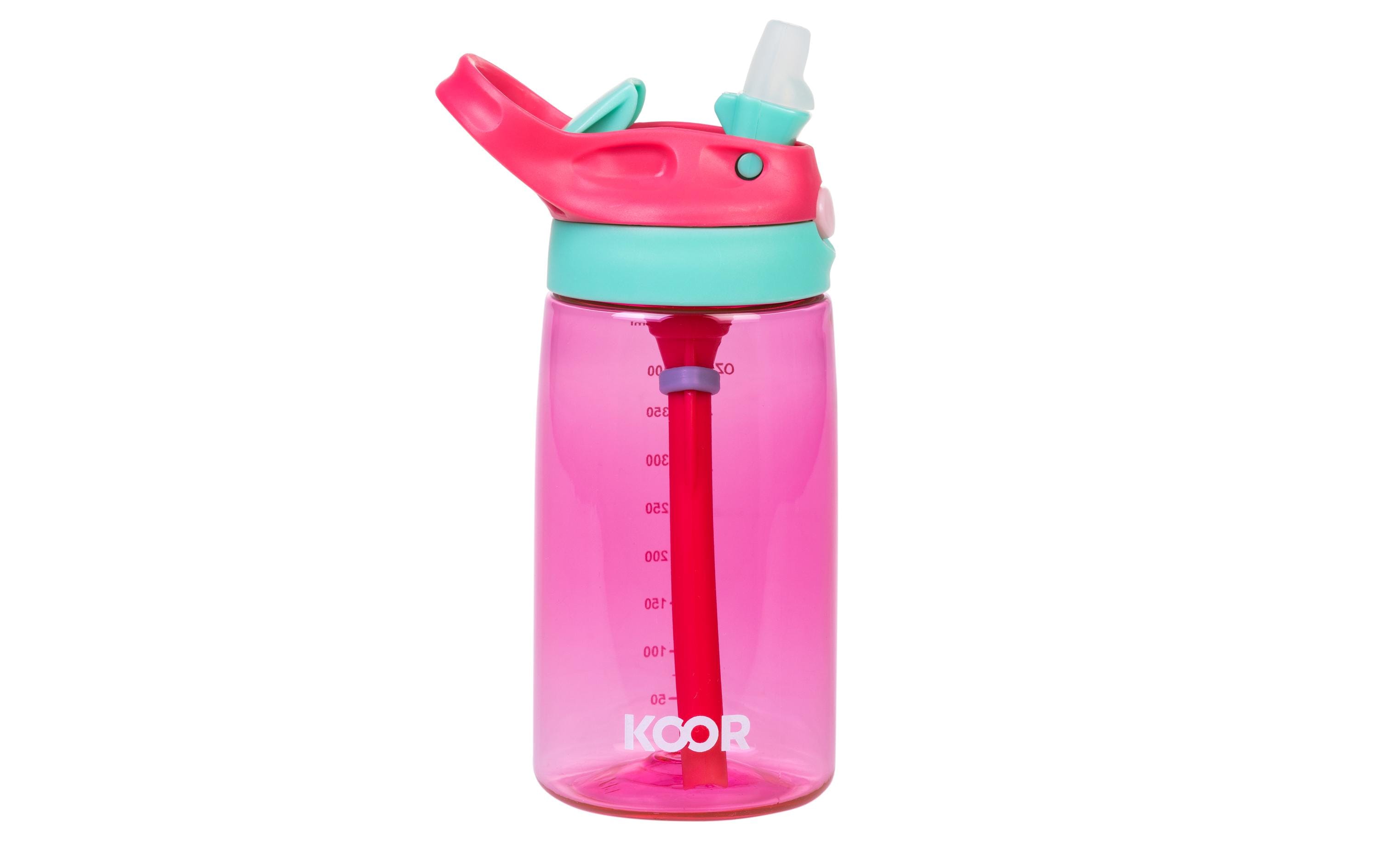 KOOR Flasche Kinder 450ml Rot Tritan+PP+Silikon, 7x7x17cm