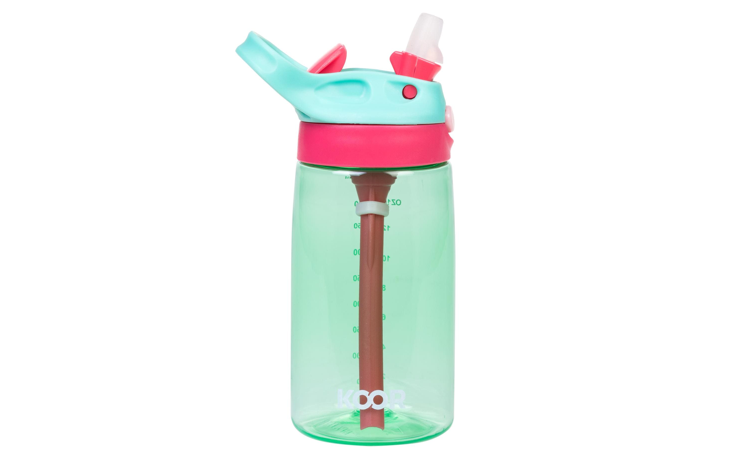 KOOR Flasche Kinder 450ml Grün Tritan+PP+Silikon, 7x7x17cm