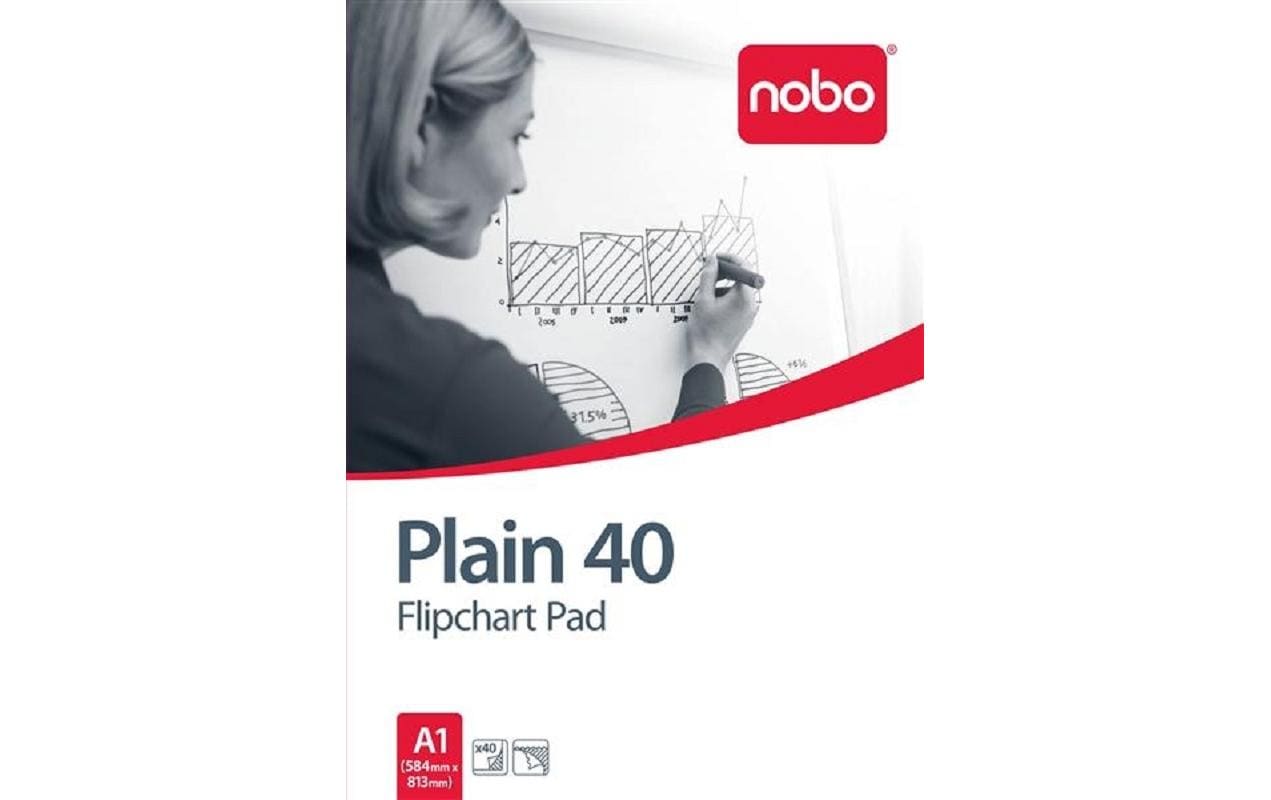 Nobo Flipchartblock, 40 Blatt Weisses Papier, blanko, 58x81cm
