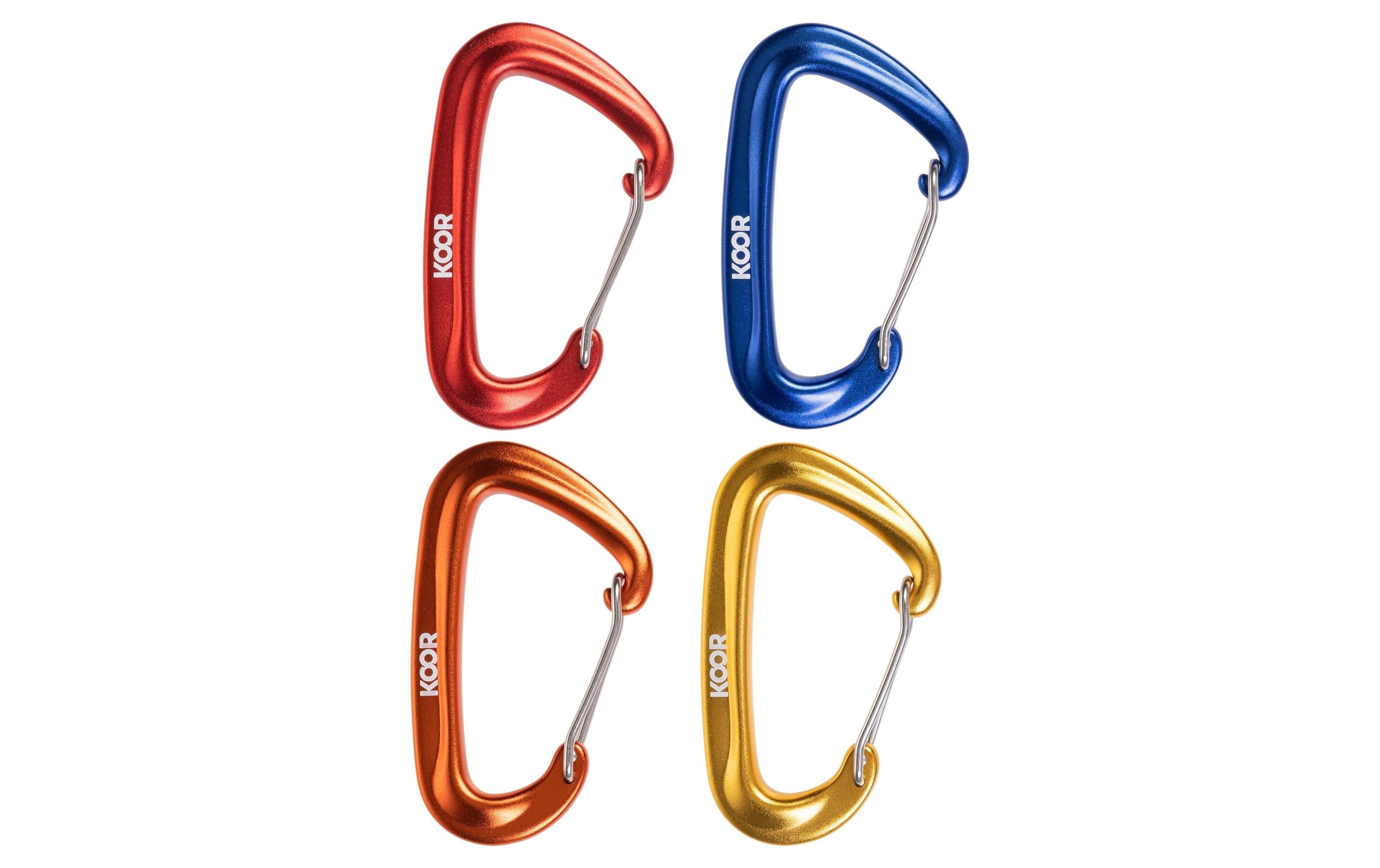 KOOR Karabiner 12kN assortiert 4 Stk. Aluminium, 81x48mm