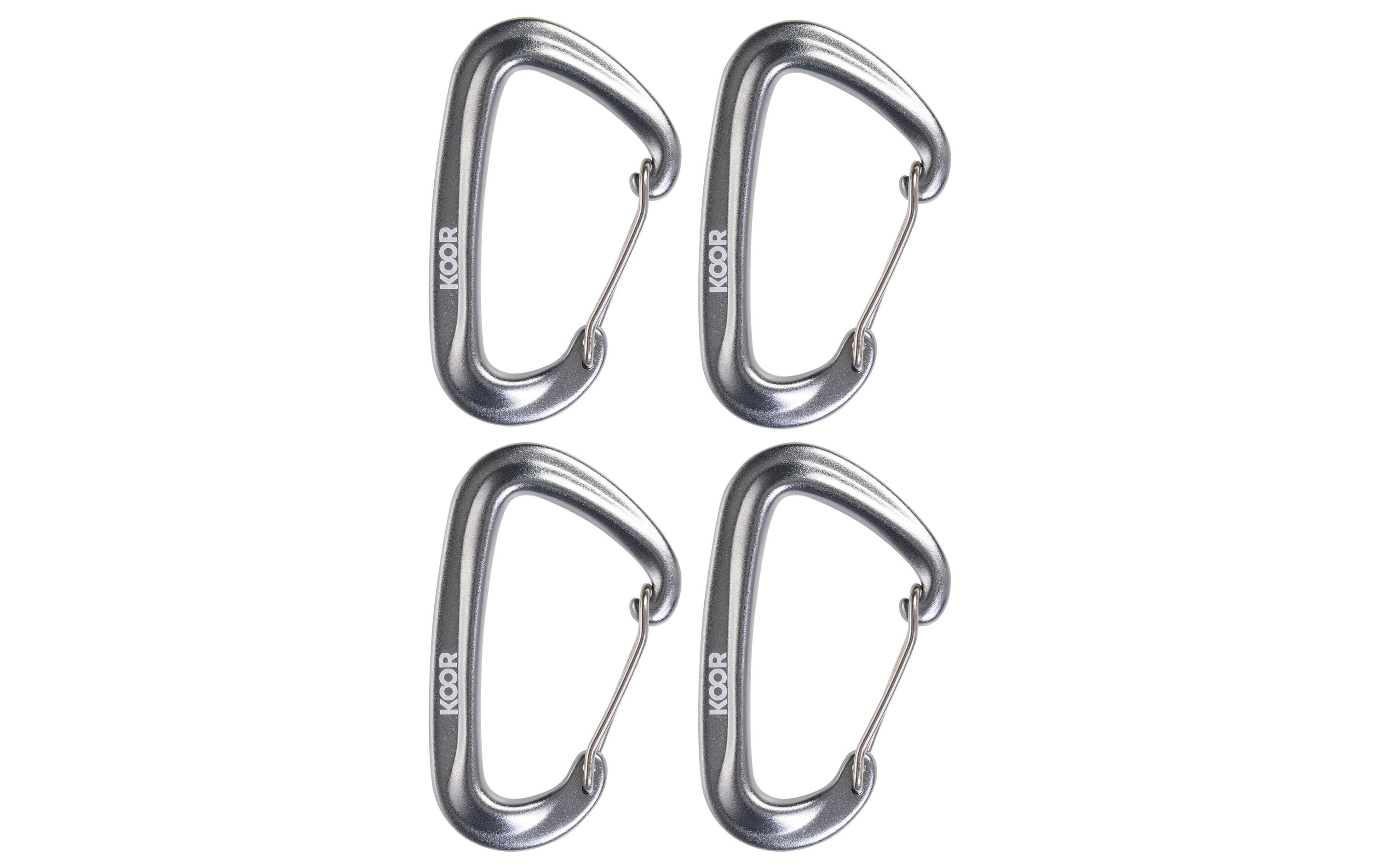 KOOR Karabiner 12kN dark silver 4 Stk. Aluminium, 81x48mm