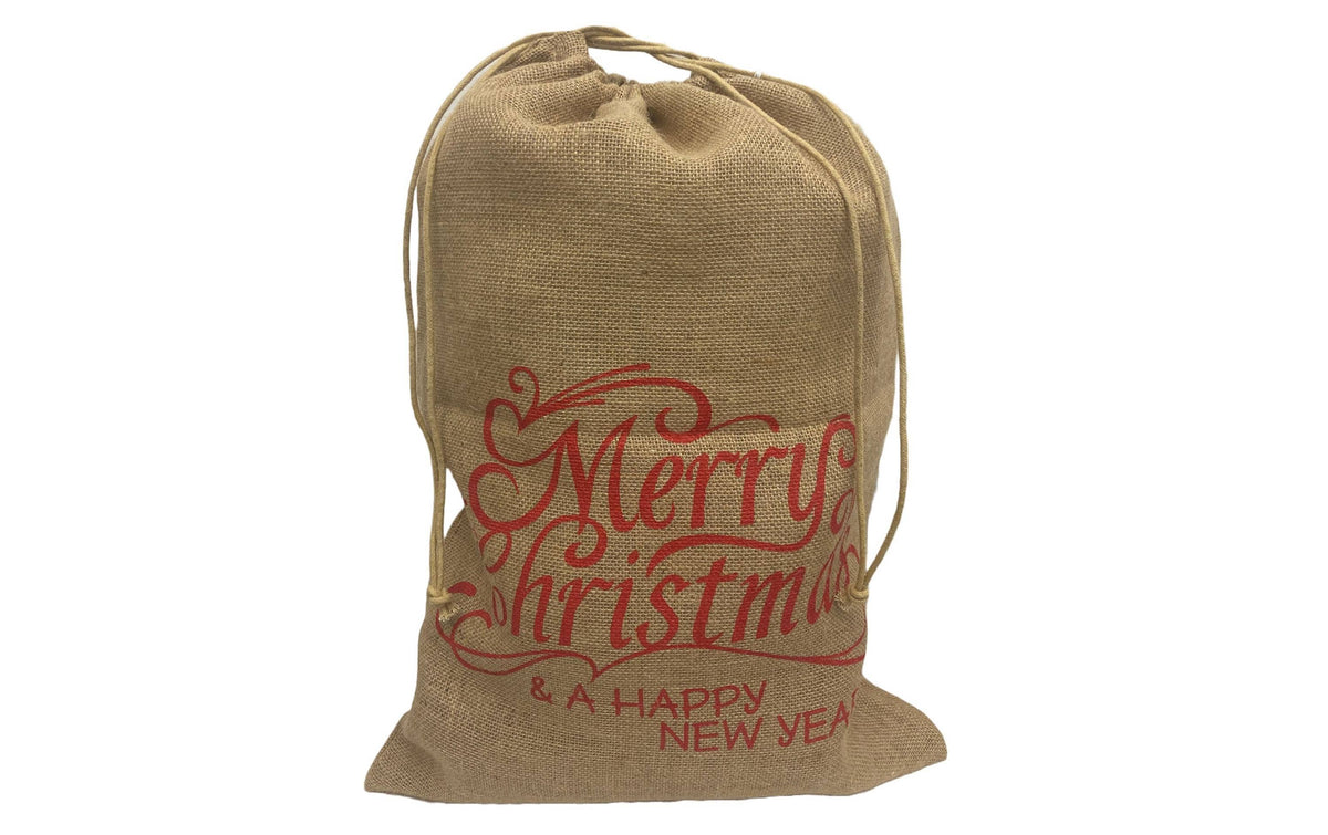 Dameco Sack Jute Merry Christmas, Rot 38x55 cm