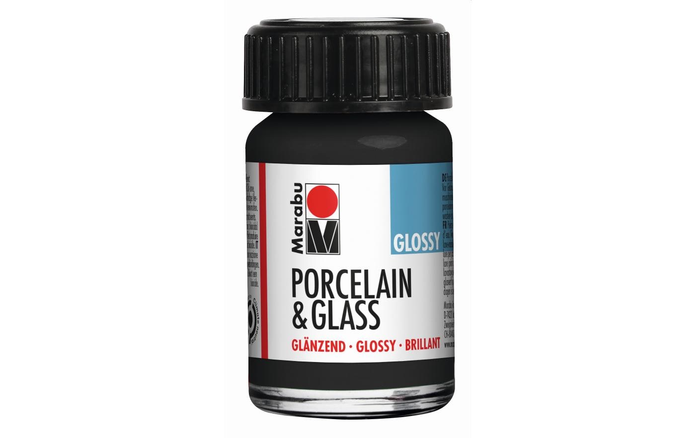 Marabu Porcelain & Glass Glossy Schwarz 073 Schwarz, 15 ml