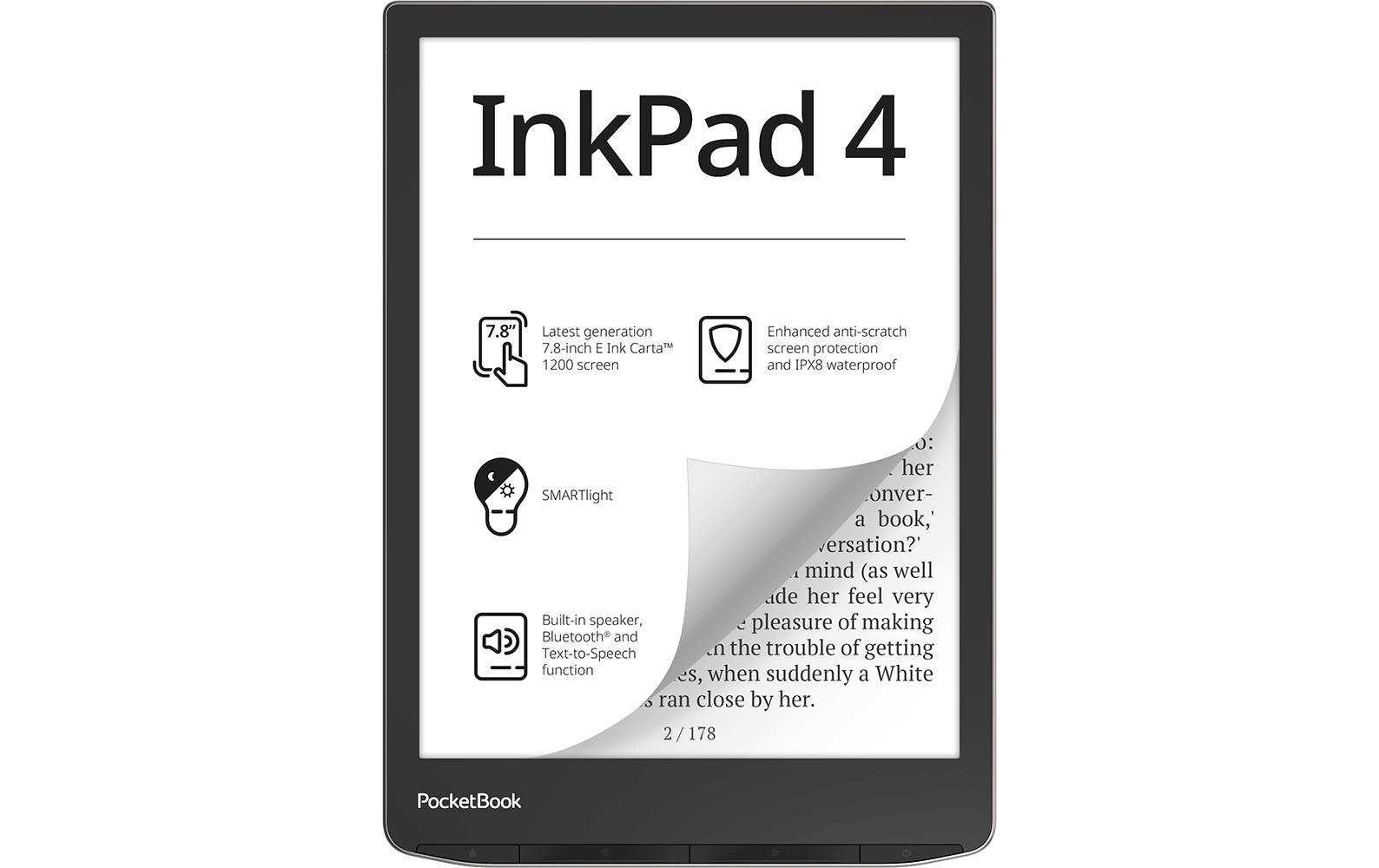PocketBook InkPad 4 Stardust Silver 7.8" E-Ink Carta™, 32GB Speicher