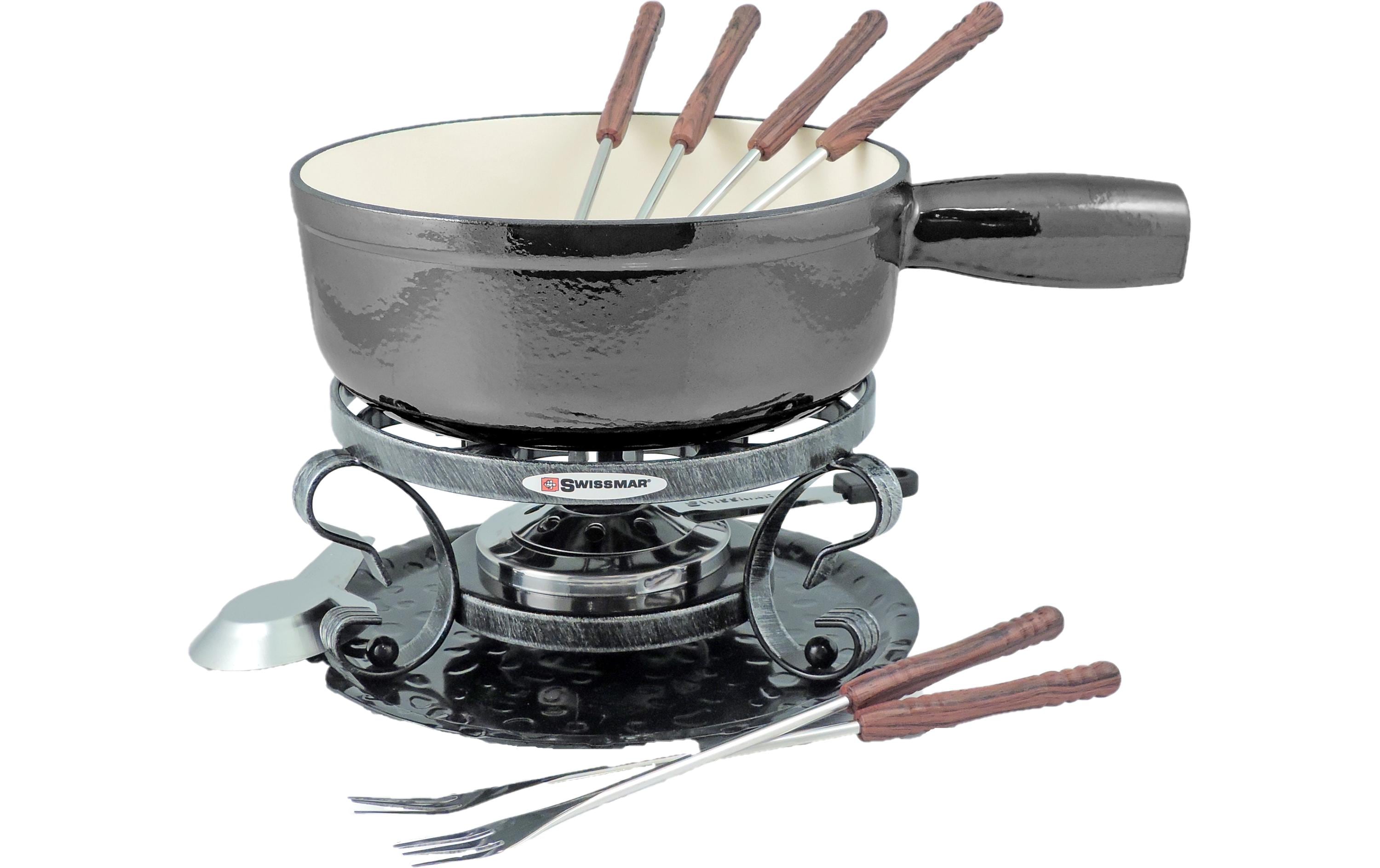 SWISSMAR Lugano Fondue-Set Ø 22 cm, 9-tlg schwarz-metallic