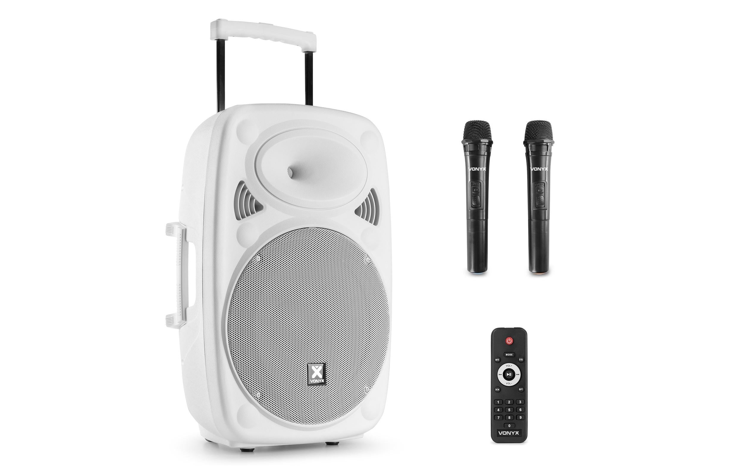 Vonyx Verve46W Portables Soundsystem 15" 1000W, UHF, weiss
