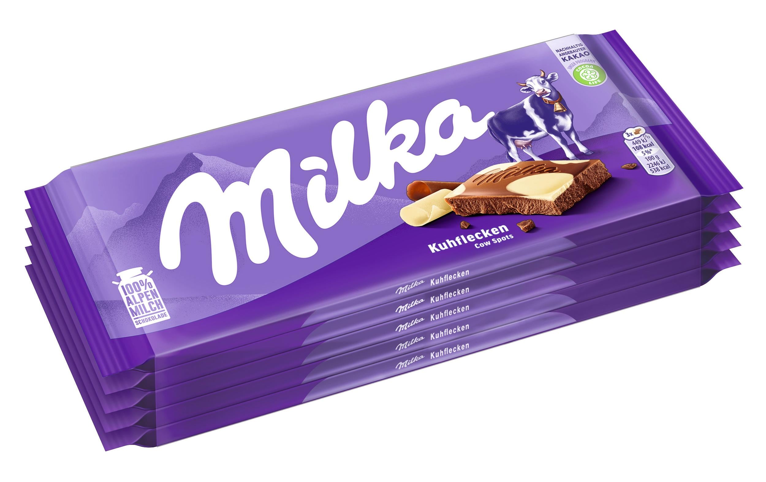 Tafelschokolade Kuhflecken Mulitpackung 5 x 90 g