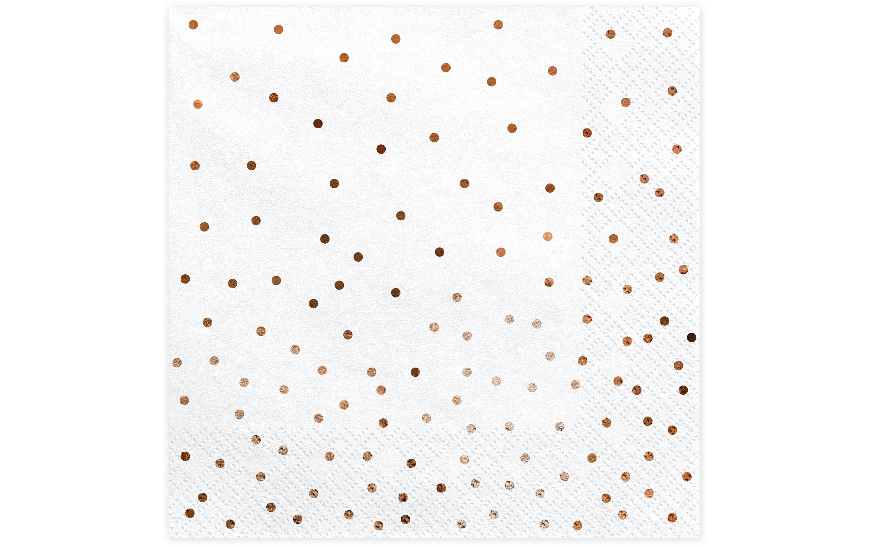 Partydeco Servietten Punkte weiss, 33x33cm, 20 Stück
