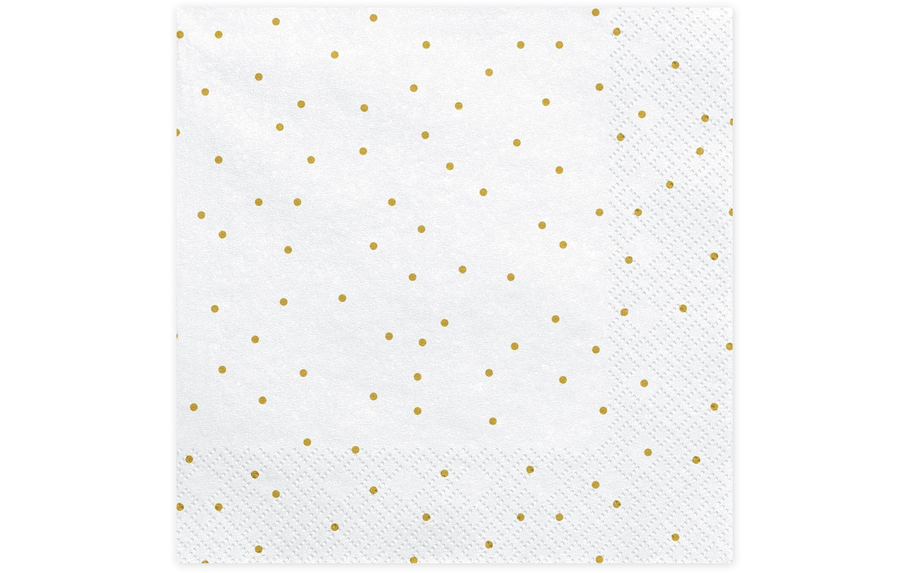 Partydeco Servietten Punkte weiss, 33x33cm, 20 Stück