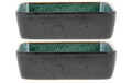 BITZ Schale rechteckig 19cm Schwarz/Grün 2 Stück, 19 x 14 cm