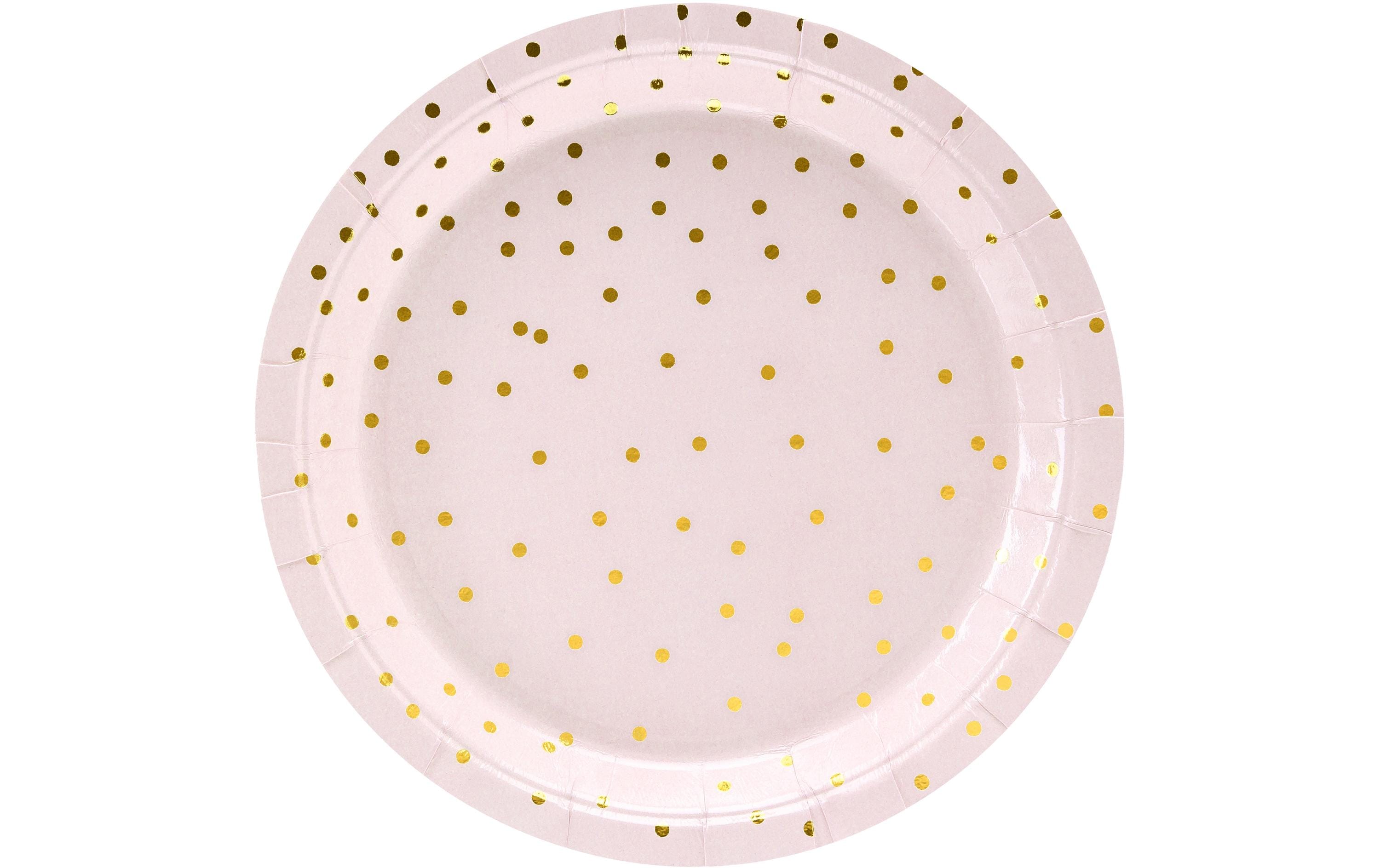 Partydeco Teller Punkte hellrosa, 18cm, 6 Stück
