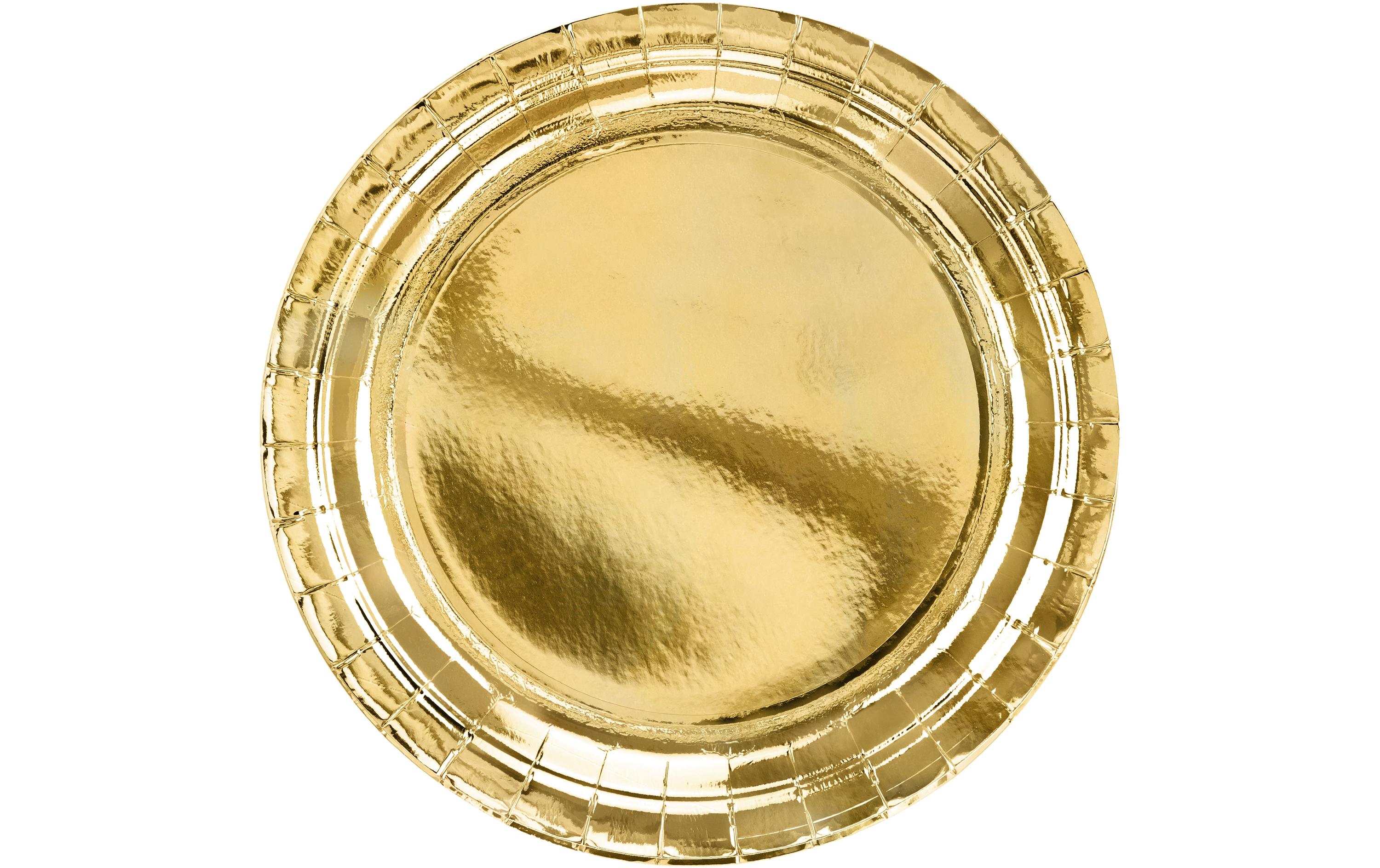 Partydeco Teller Uni gold, 23cm, 6 Stück
