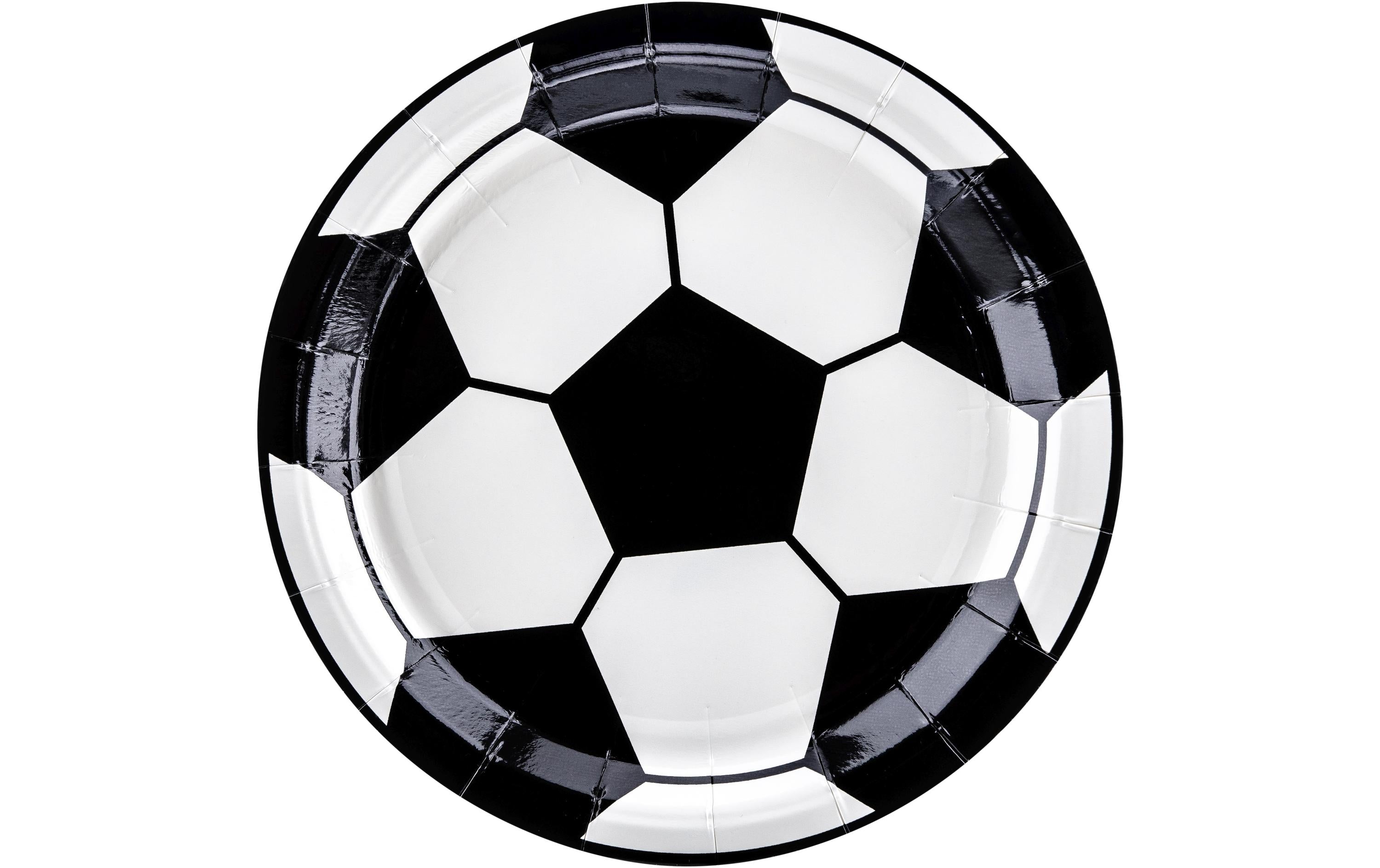Partydeco Teller Fussball schwarz-weiss, 18cm, 6 Stück