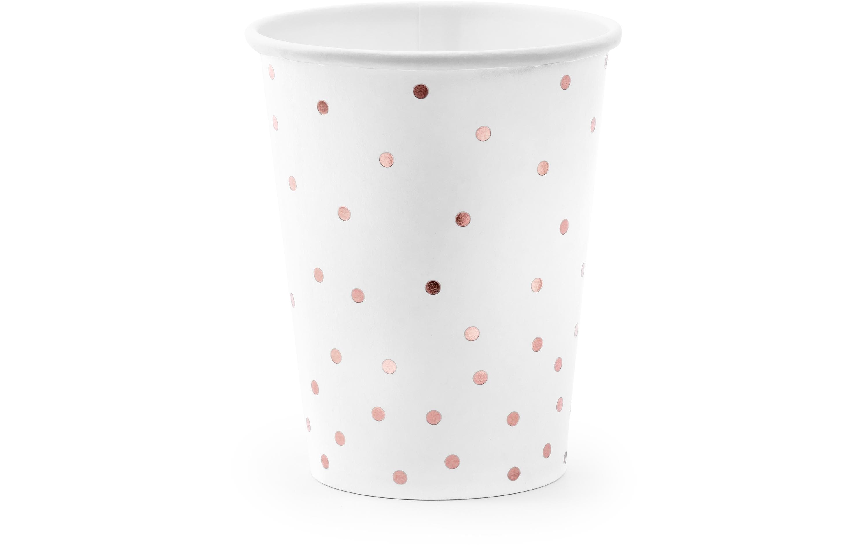 Partydeco Becher Punkte weiss, 260ml, 6 Stück