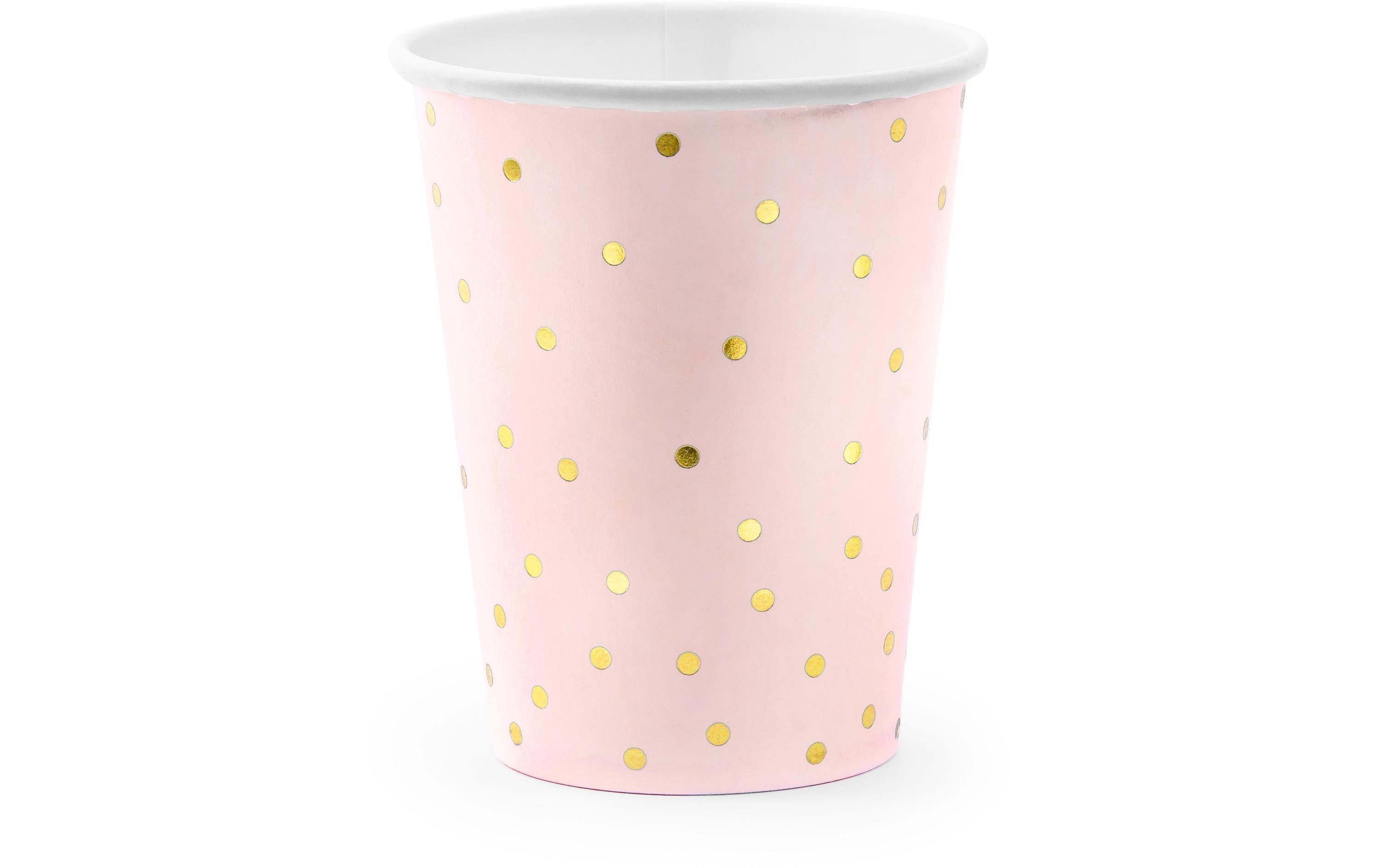 Partydeco Becher Punkte hellrosa, 260 ml, 6 Stück