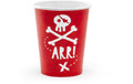 Partydeco Becher Piraten rot, 220ml, 6 Stück