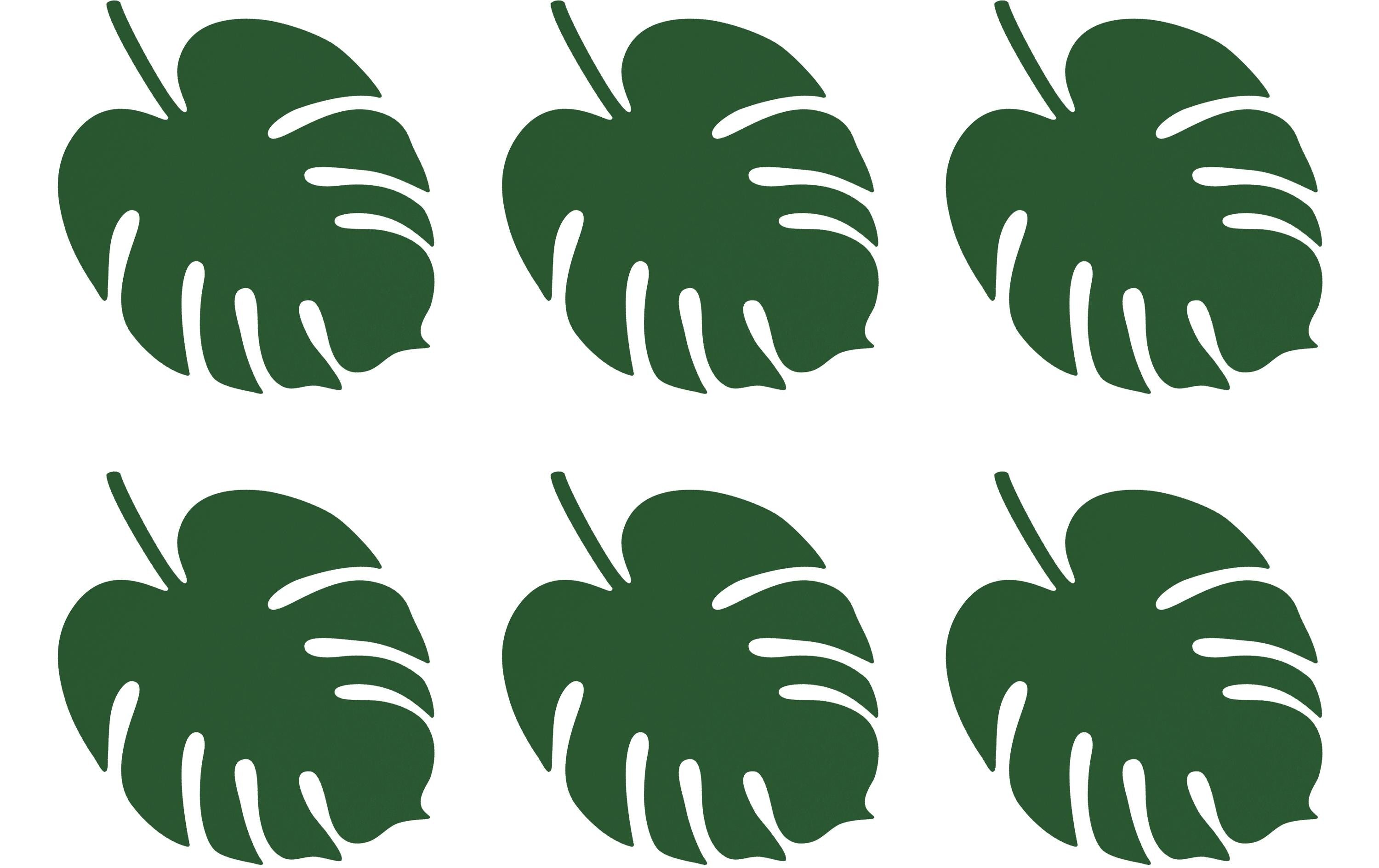 Partydeco Tischkarten Aloha Monstera grün, 14.5x11cm, 6 Stück