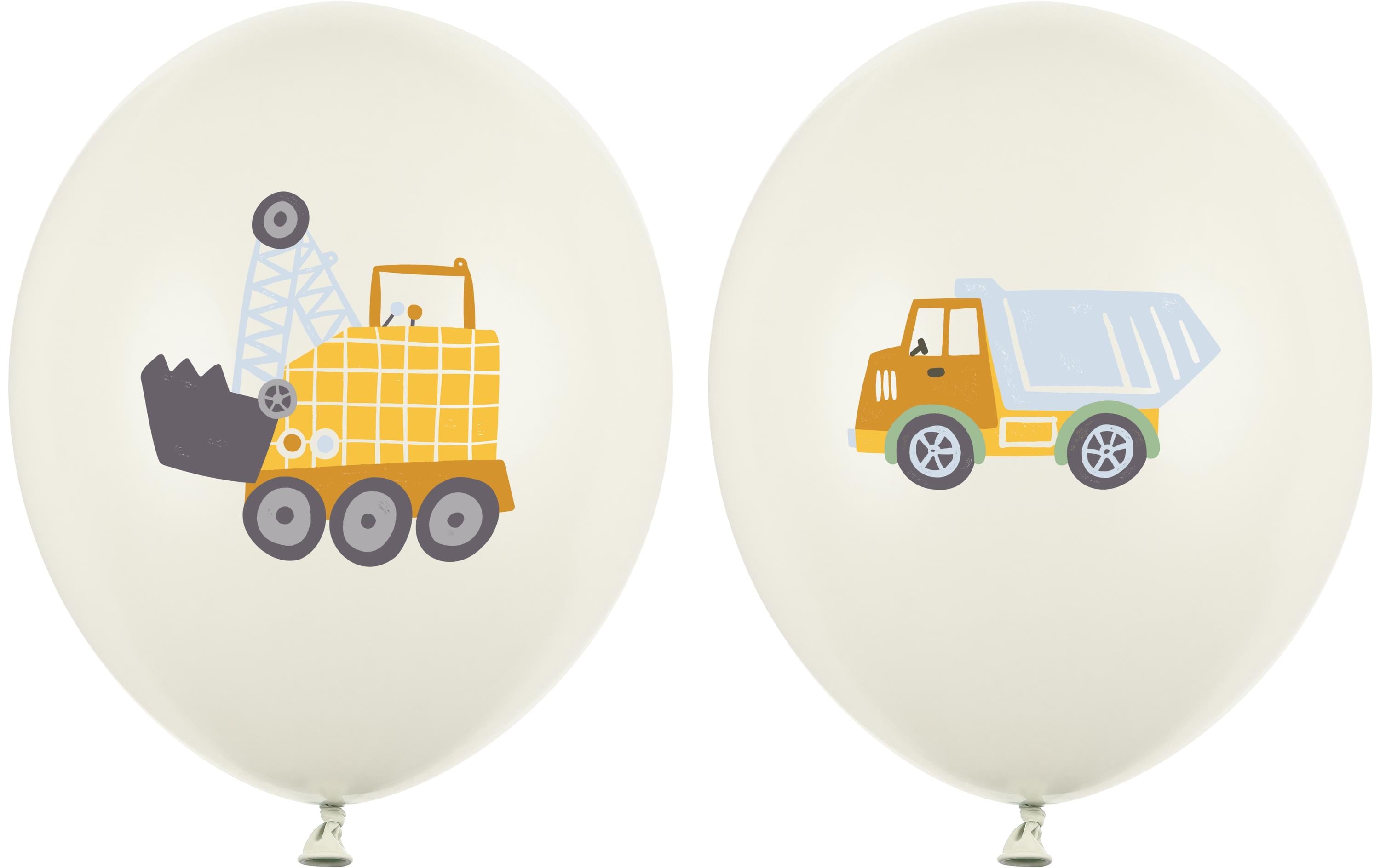 Partydeco Ballons Baufahrzeuge 30cm, 50 Stück