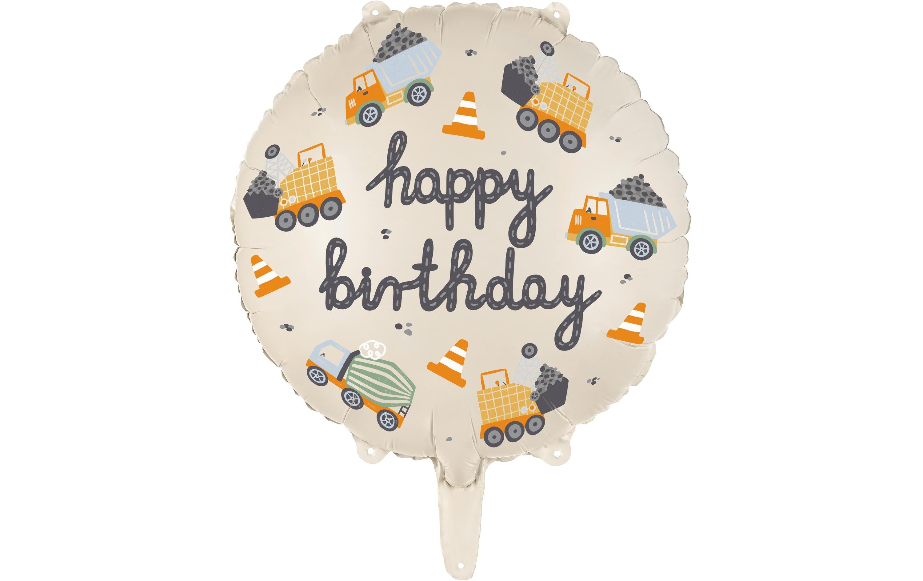 Partydeco Folienballon Baufahrzeuge 45cm