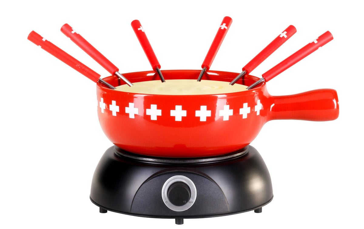 Nouvel Käsefondue CH Band 230V, 1300W, 8 teilig, rot