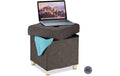 relaxdays Sitzhocker mit Stauraum Braun Tragekraft: 300kg, 39 x 38 x 38 cm