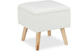 relaxdays Sitzhocker Kunstleder Weiss Tragekraft: 120kg, 40 x 40 x 40 cm