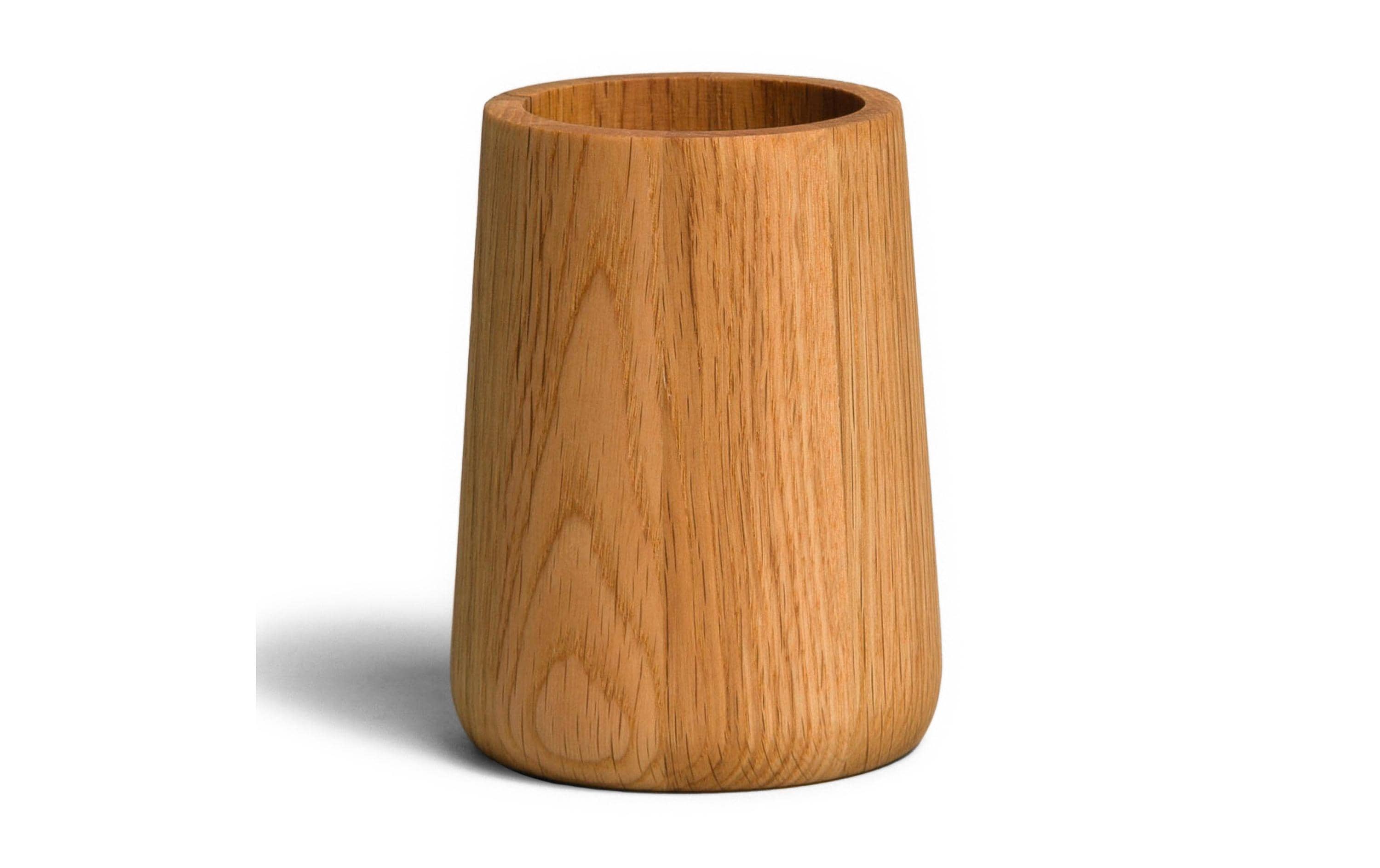 Möve Zahnputzbecher Oak Eichenholz, 8x8x10.5cm