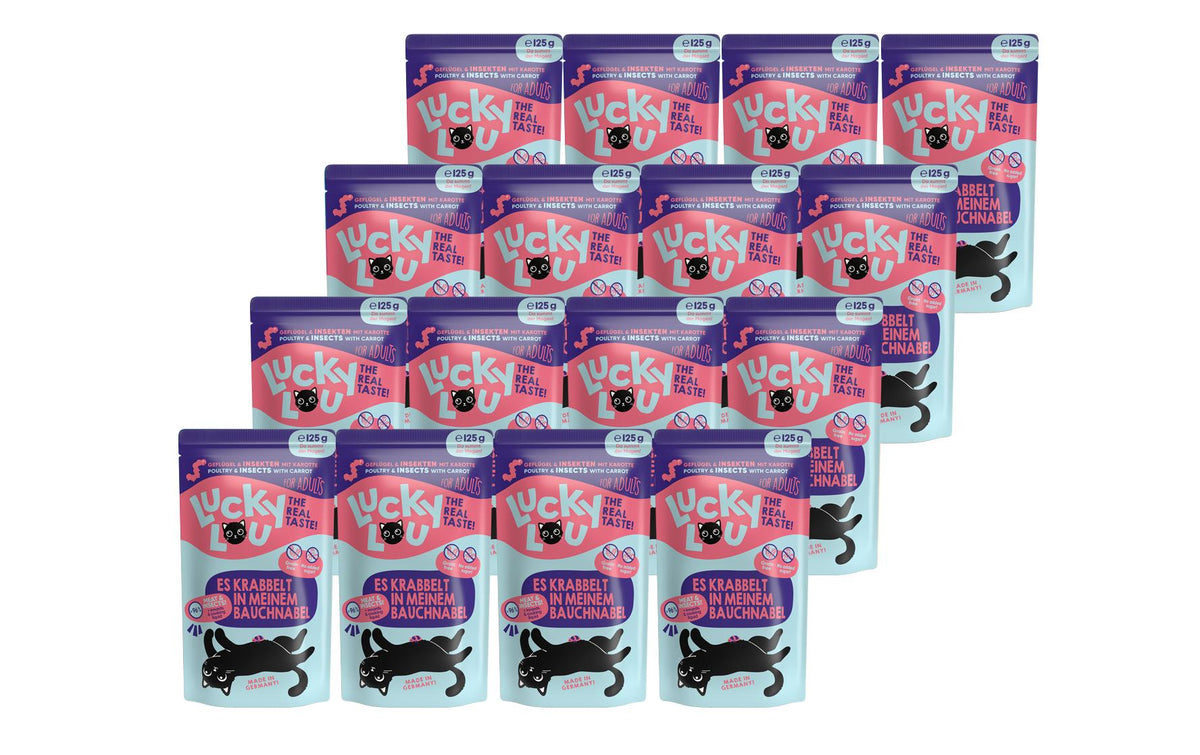 Lucky Lou Lifestage Adult Geflügel&Insekten 16x125g Kit