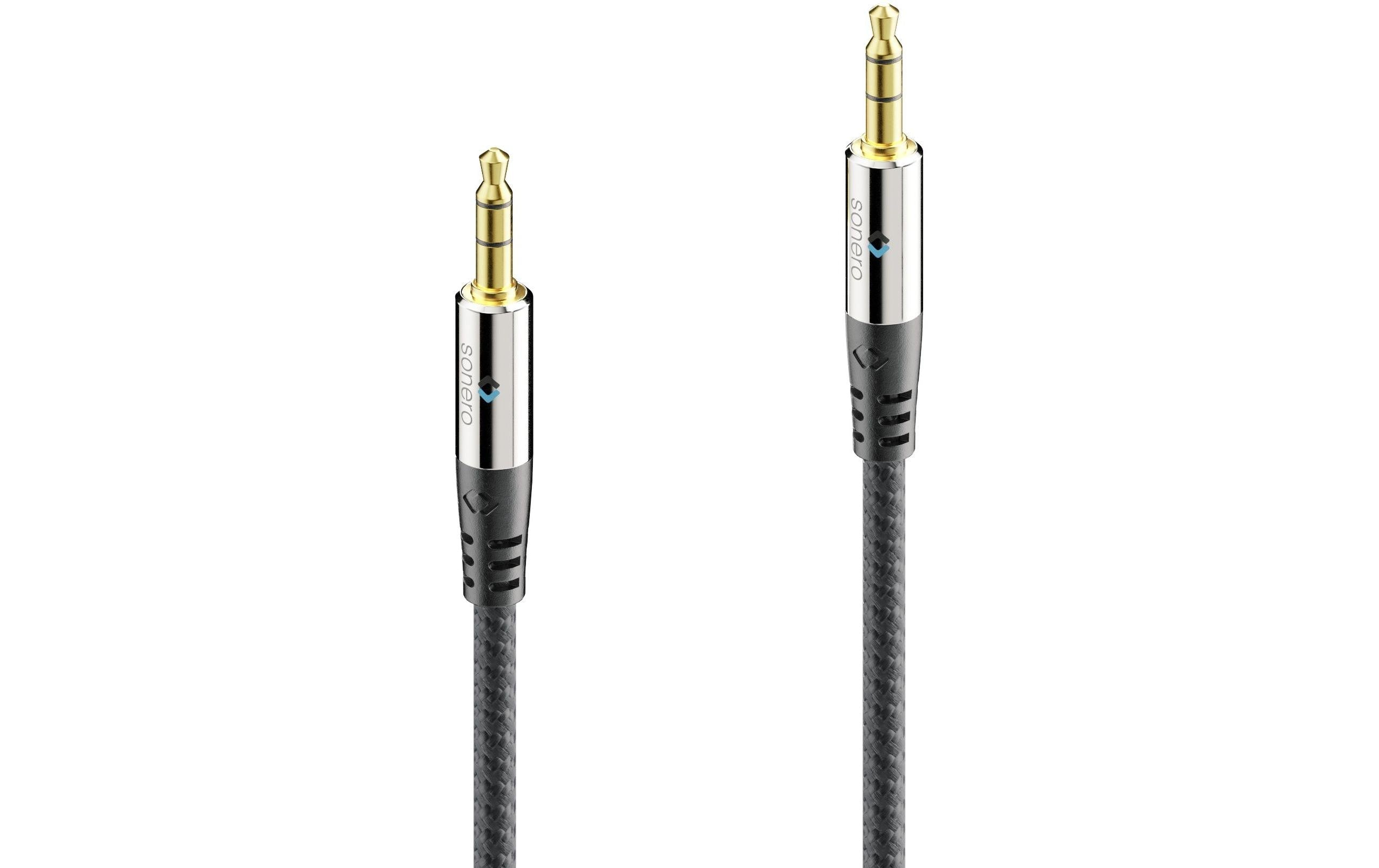 Sonero 3.5mm Kabel mit Nylonmantel, 2.00m Stecker <-> Stecker, 3-Pol