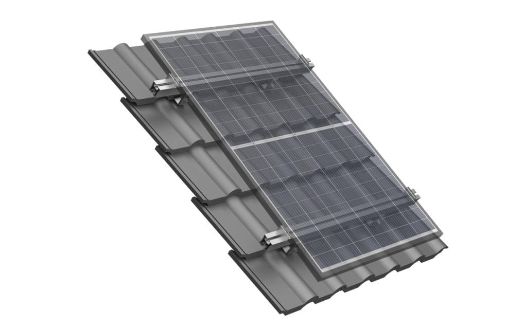 Solar-pac Montageset Dachziegel 1150/35mm für 2 Module max Breite 115cm Dicke 35mm sw
