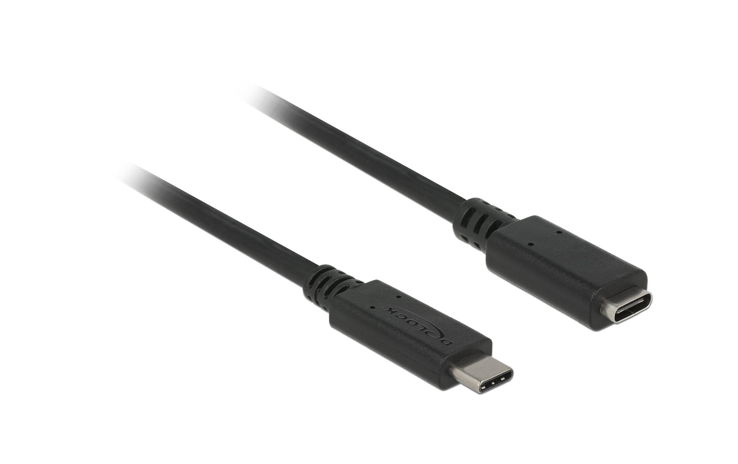Delock USB3.1 Kabel Gen2 USB-C Verlängerung 1.5m, 5Gbps, 3Ampere, schwarz