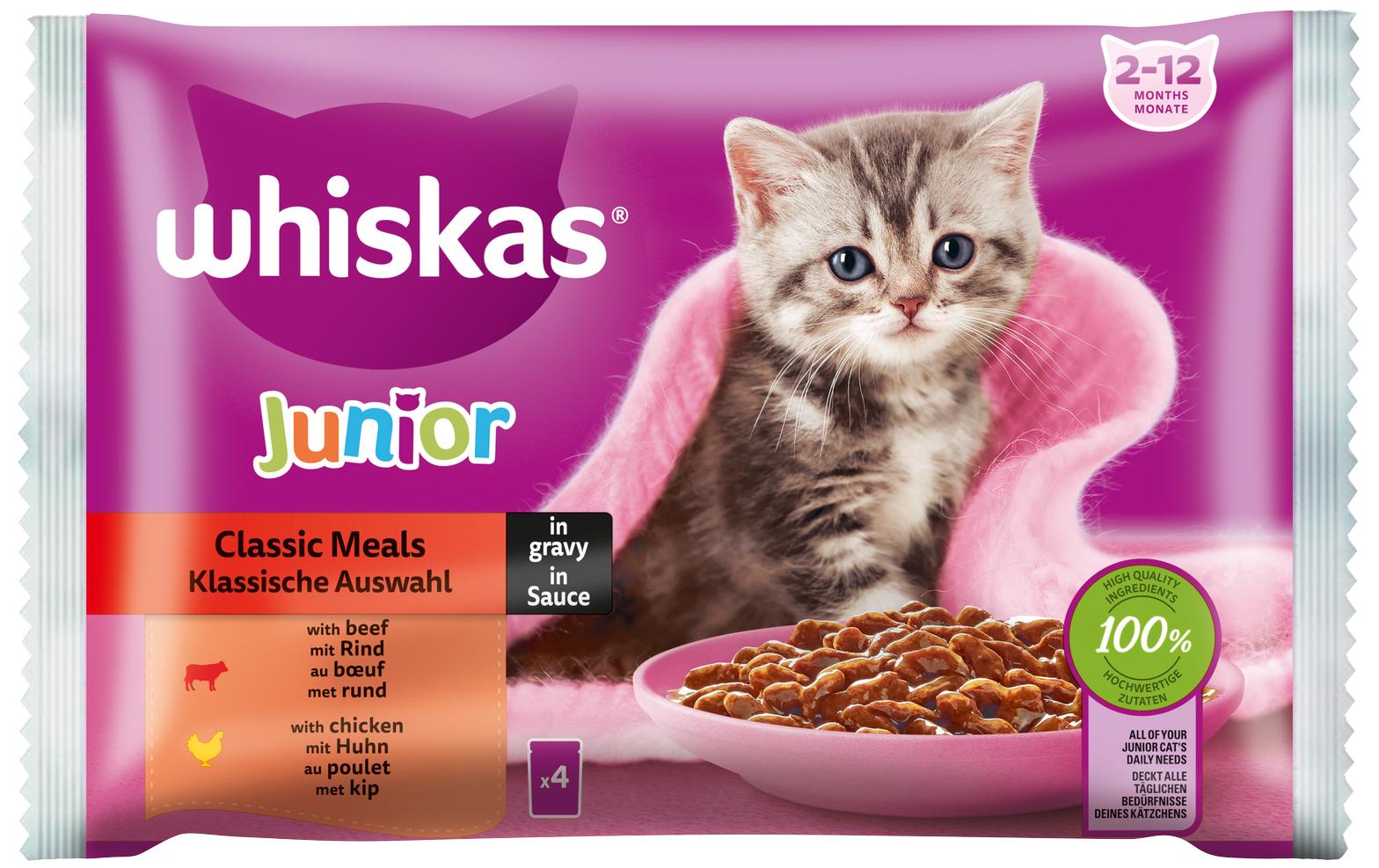 WHISKAS Klassische Auswahl in Sauce Junior 4x85g