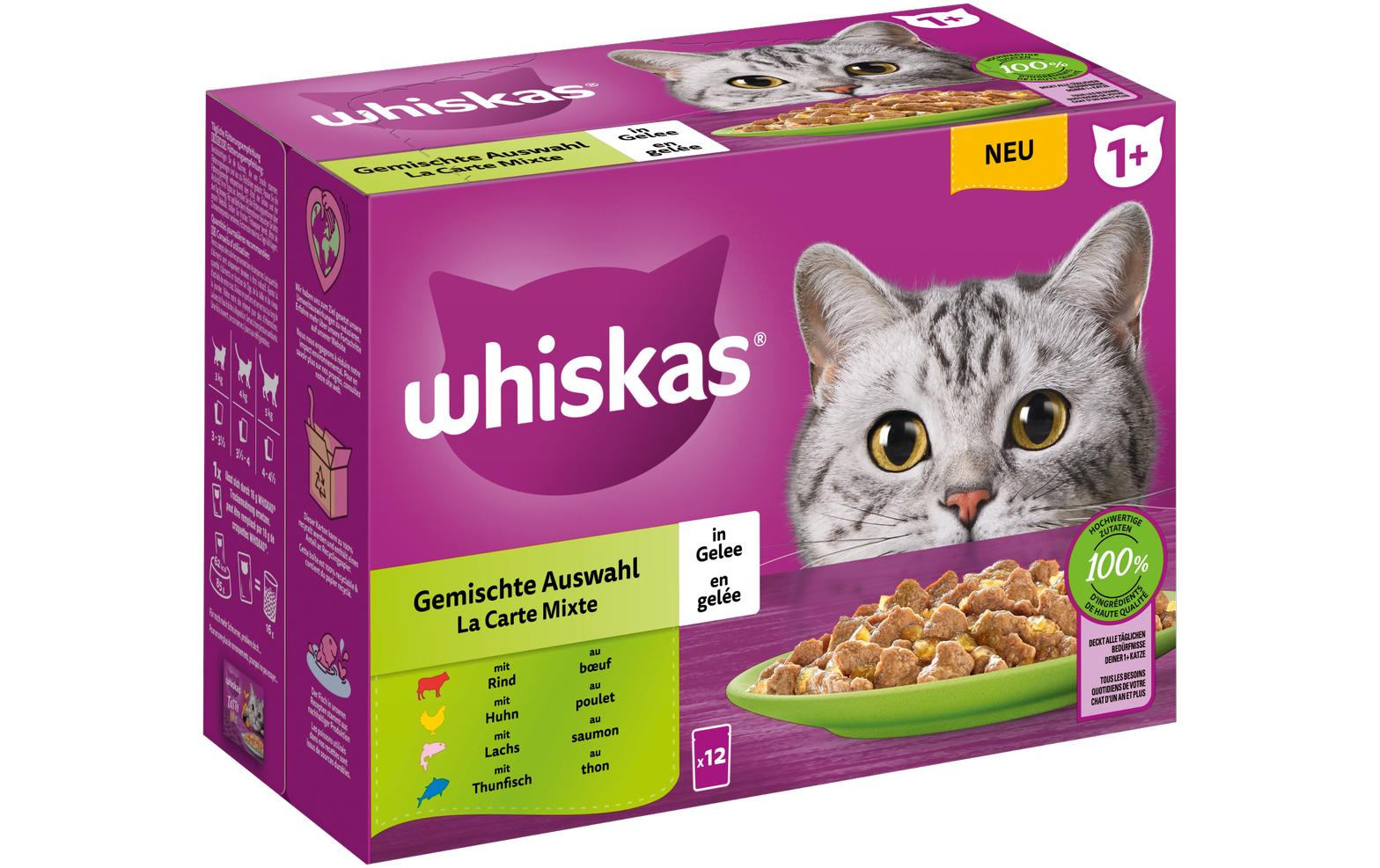 WHISKAS Gemischte Auswahl in Gelee 1+ 12x85g