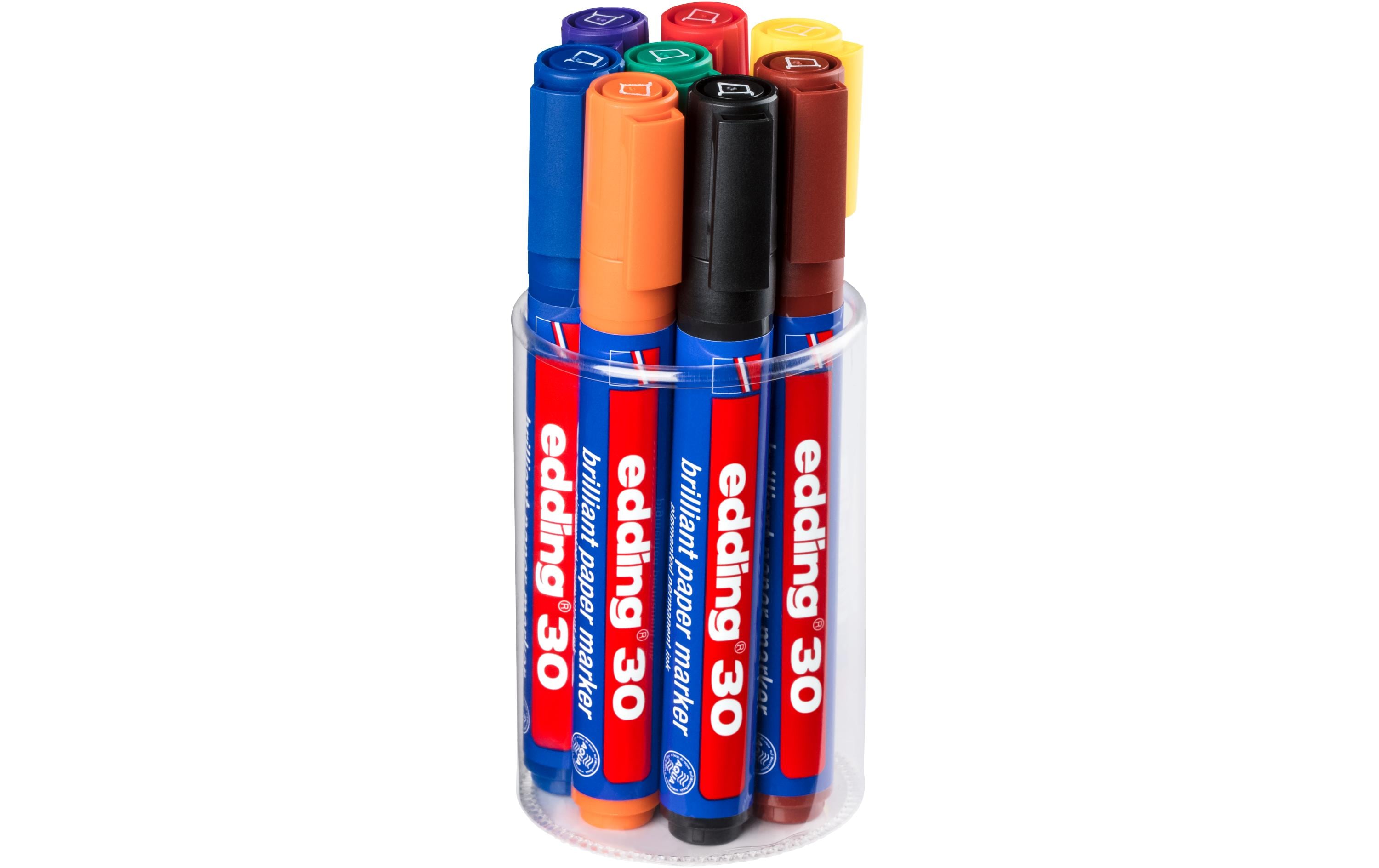 Edding Permanent-Marker 30,  8 Stk 8er Runddose: assortiert