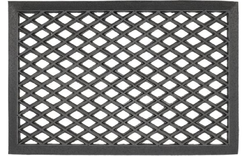 Esschert Design Fussmatte Raute Schwarz, Gummi, 59.5x39.5x1 cm (LxBxH)