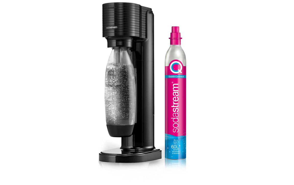 Sodastream Gaia schwarz 1017911410 1 Flasche (1L) Fuse weiss und ein CQC Zylin