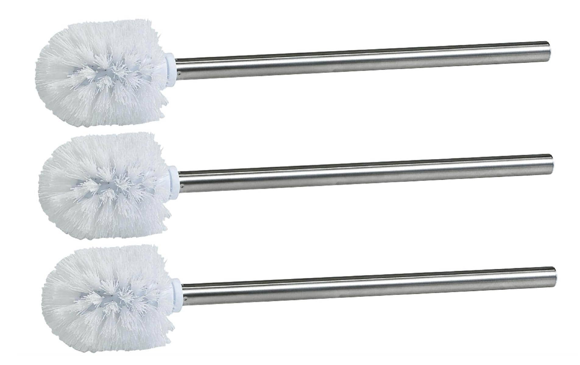 Zeller Ersatz WC-Bürste 3er Set Edelstahl, Weiss